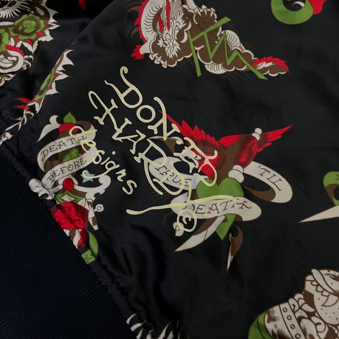 Christian Audigier × Ed Hardy Rare 🔥 ED HARDY ' Do Or Die ' Embroidery Reversible Jacket Size US L / EU 52-54 / 3 - 7 Thumbnail