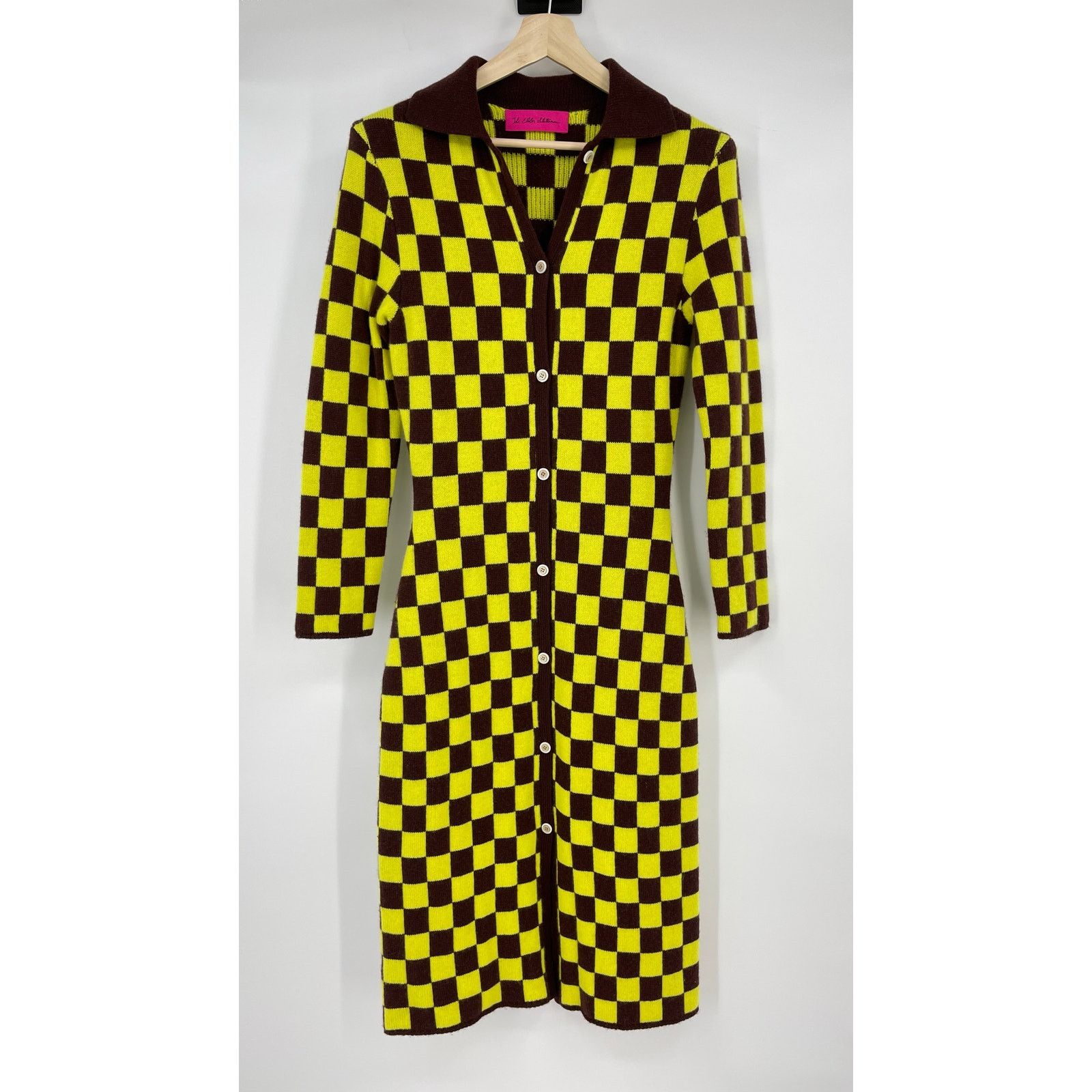 The Elder Statesman The Elder Statesman | Red & Yellow Checkered Cashmere Cardi Size S / US 4 / IT 40 - 4 Thumbnail