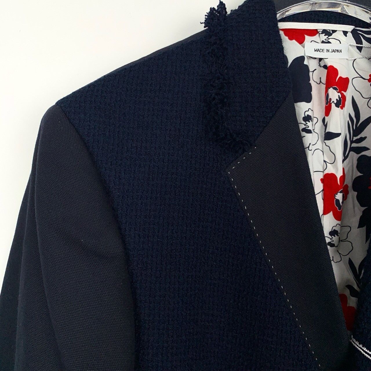 Thom Browne Thom Browne Blazer Blue Knit-Panel Cotton Jacket (Size 0/XS) Size XS / US 0-2 / IT 36-38 - 7 Thumbnail