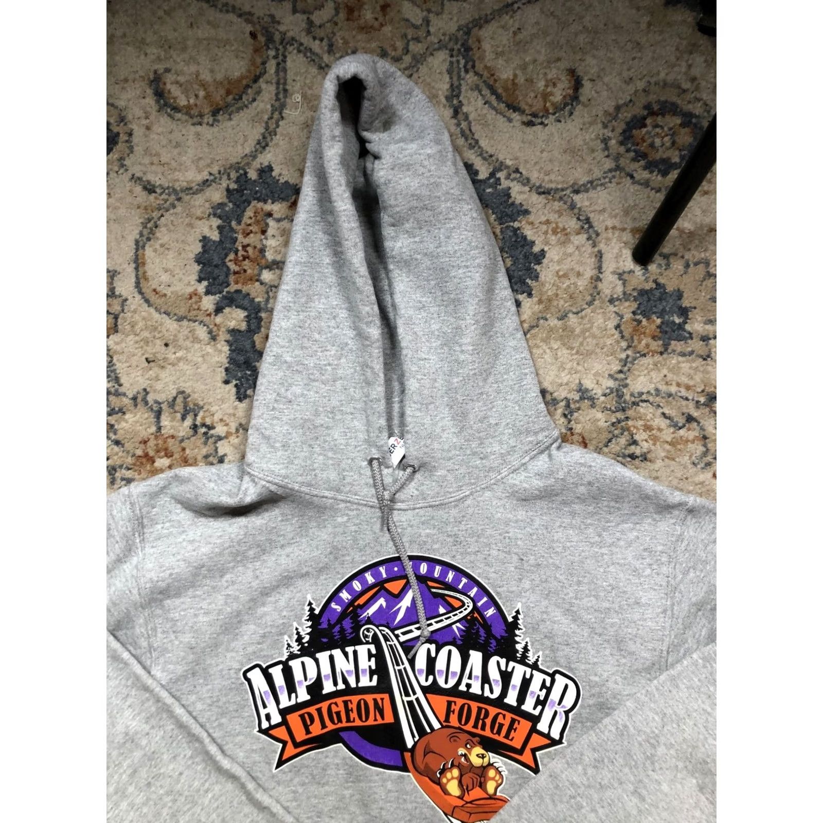 Jerzees Jerzees Hoodie Mens Small Gray Fleece Alpine Coaster Smoky Mountain Pigeon Forge Graphic Print Kangaroo Pocket Sweatshirt Pullover Crew Neck Size US S / EU 44-46 / 1 - 2 Thumbnail