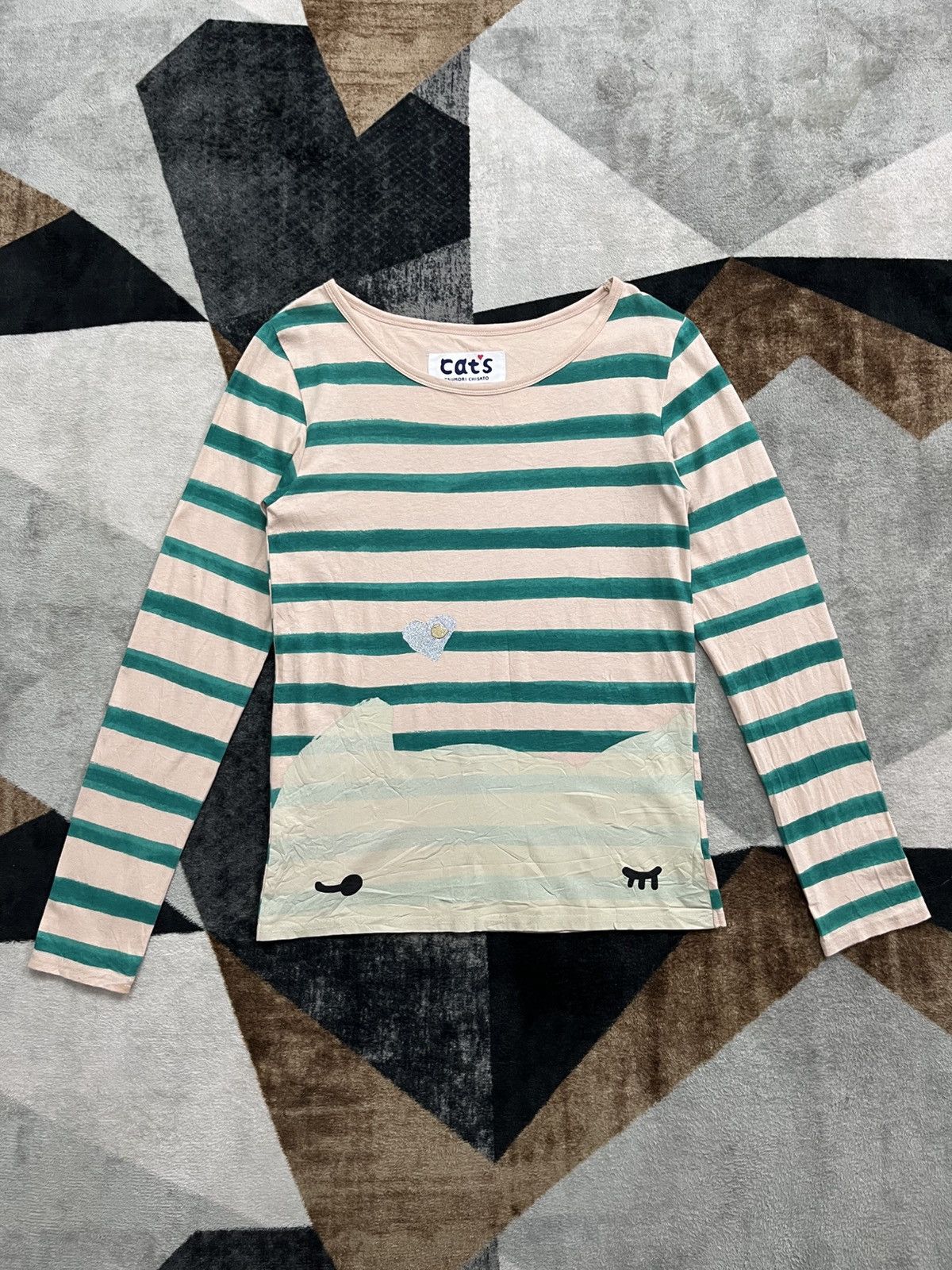Tsumori Chisato Tsumori Chisato Cats Nya Logo Stripe Printed Longsleeve Size M / US 6-8 / IT 42-44 - 1 Thumbnail