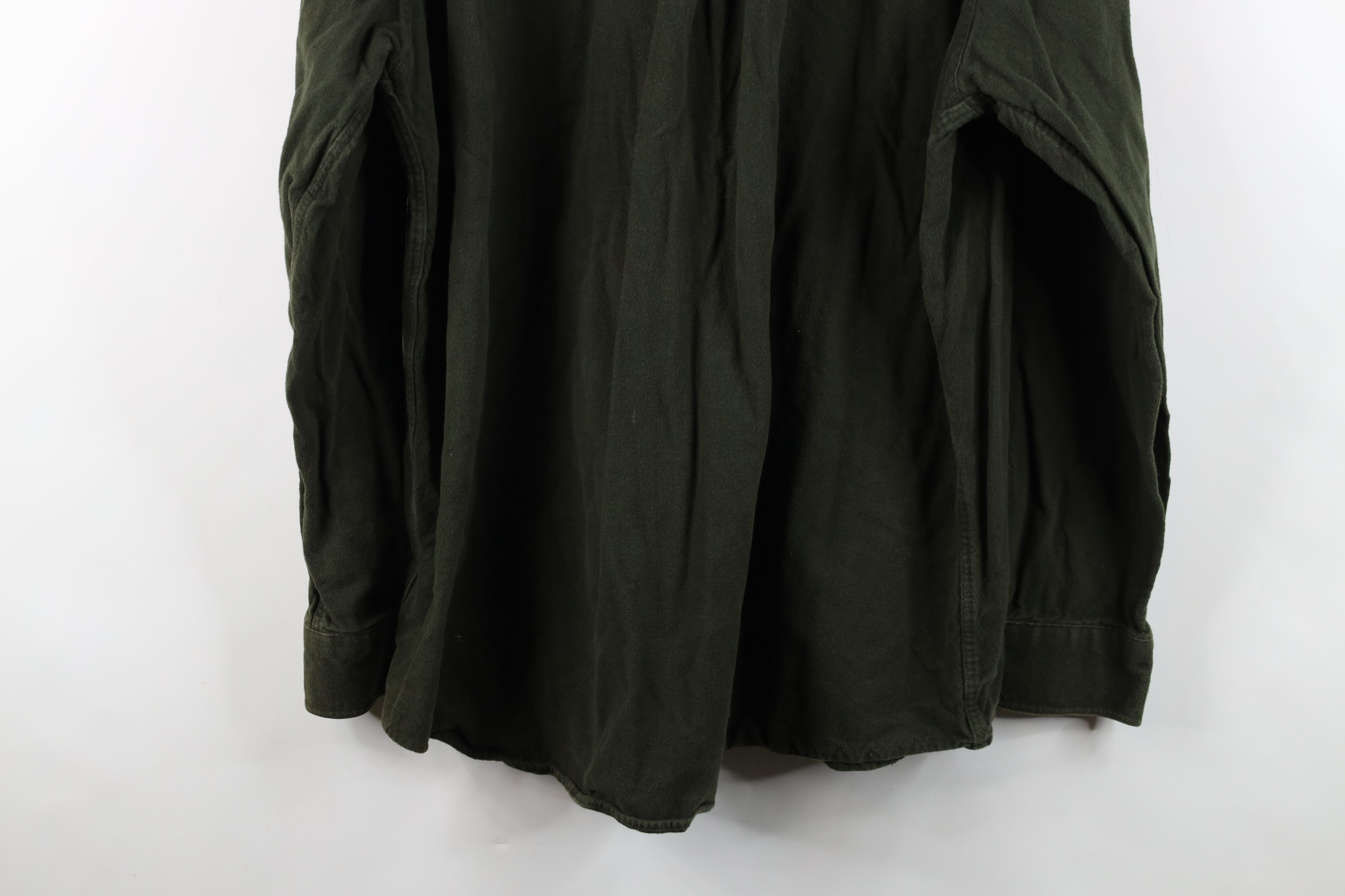 Vintage Vintage 90s Streetwear Chamois Collared Button Shirt Green Size US XXL / EU 58 / 5 - 15 Thumbnail