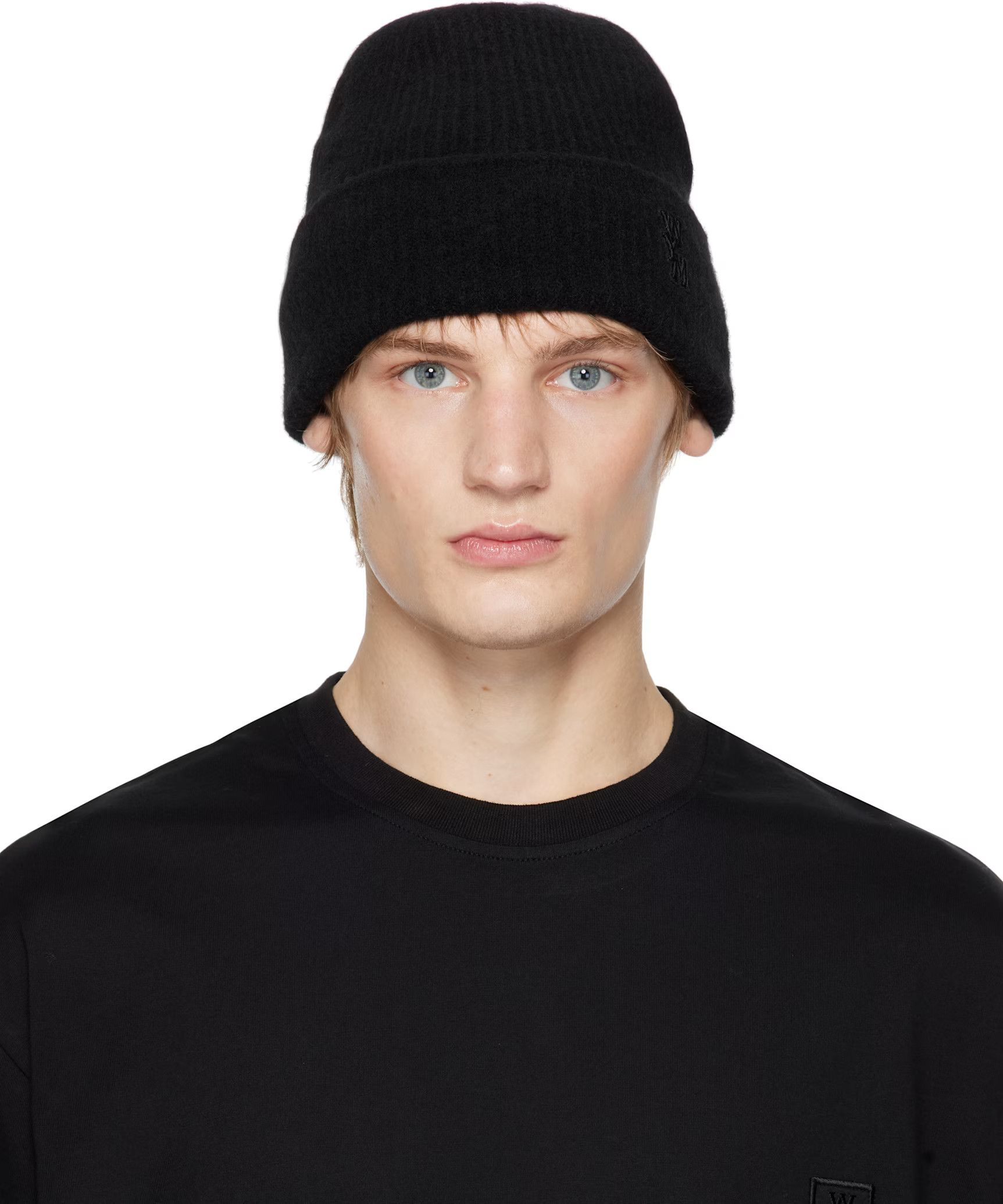 Wooyoungmi WOOYOUNGMI Black Knit Beanie Size ONE SIZE - 1 Thumbnail