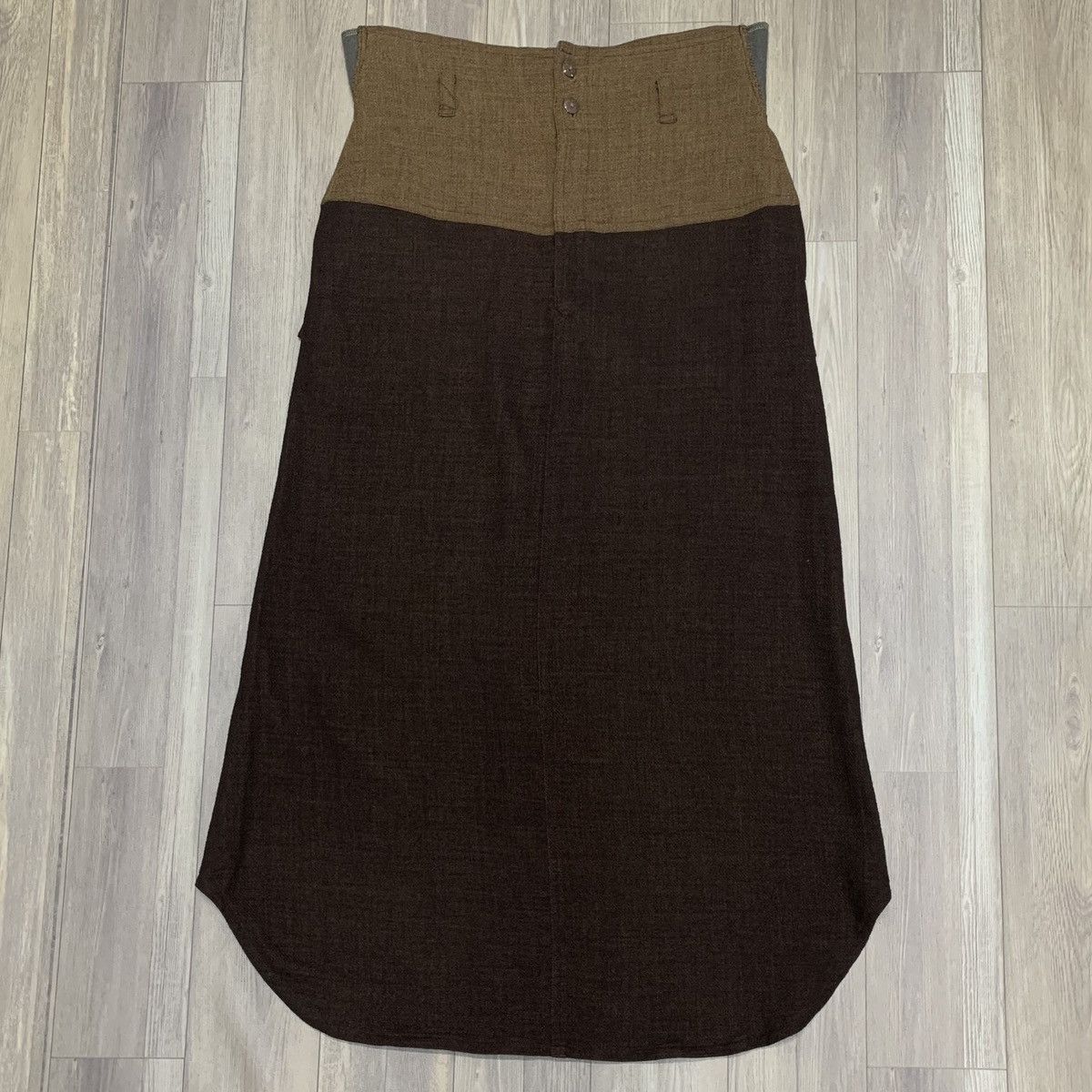 Issey Miyake 1980s inn. Issey Miyake Back Flapped Pockets Maxi Skirt Size 31" - 2 Thumbnail
