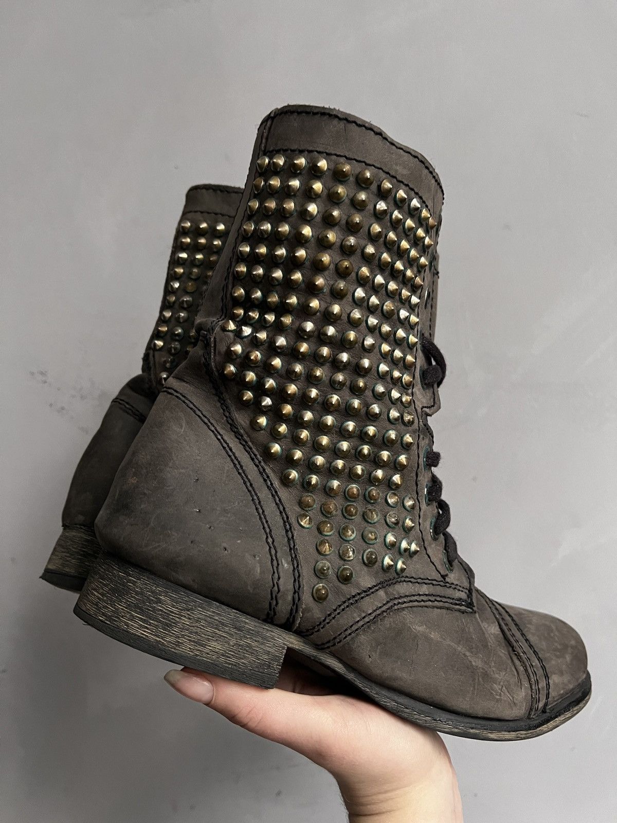 A.S.98 Studded Brown Combat Boots Women’s 38 Punk Vintage style Size US 8 / IT 38 - 4 Thumbnail