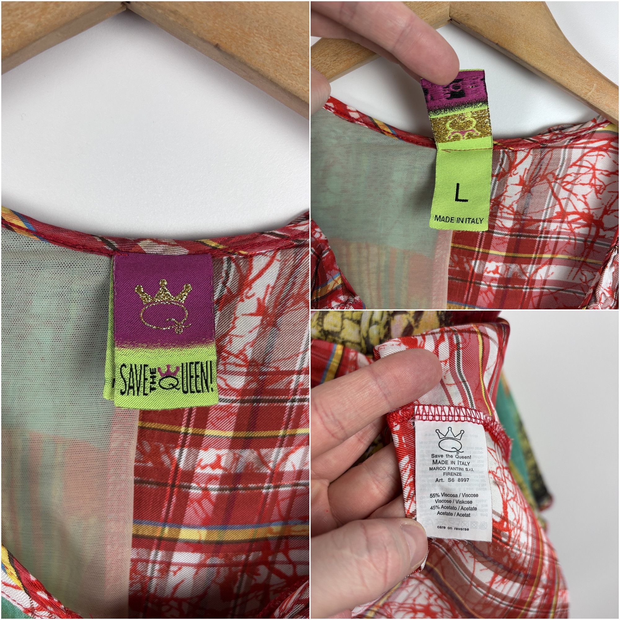 Other Womens Save The Queen Button Shirt Blouse Multicolor Size L Size L / US 10 / IT 46 - 9 Thumbnail