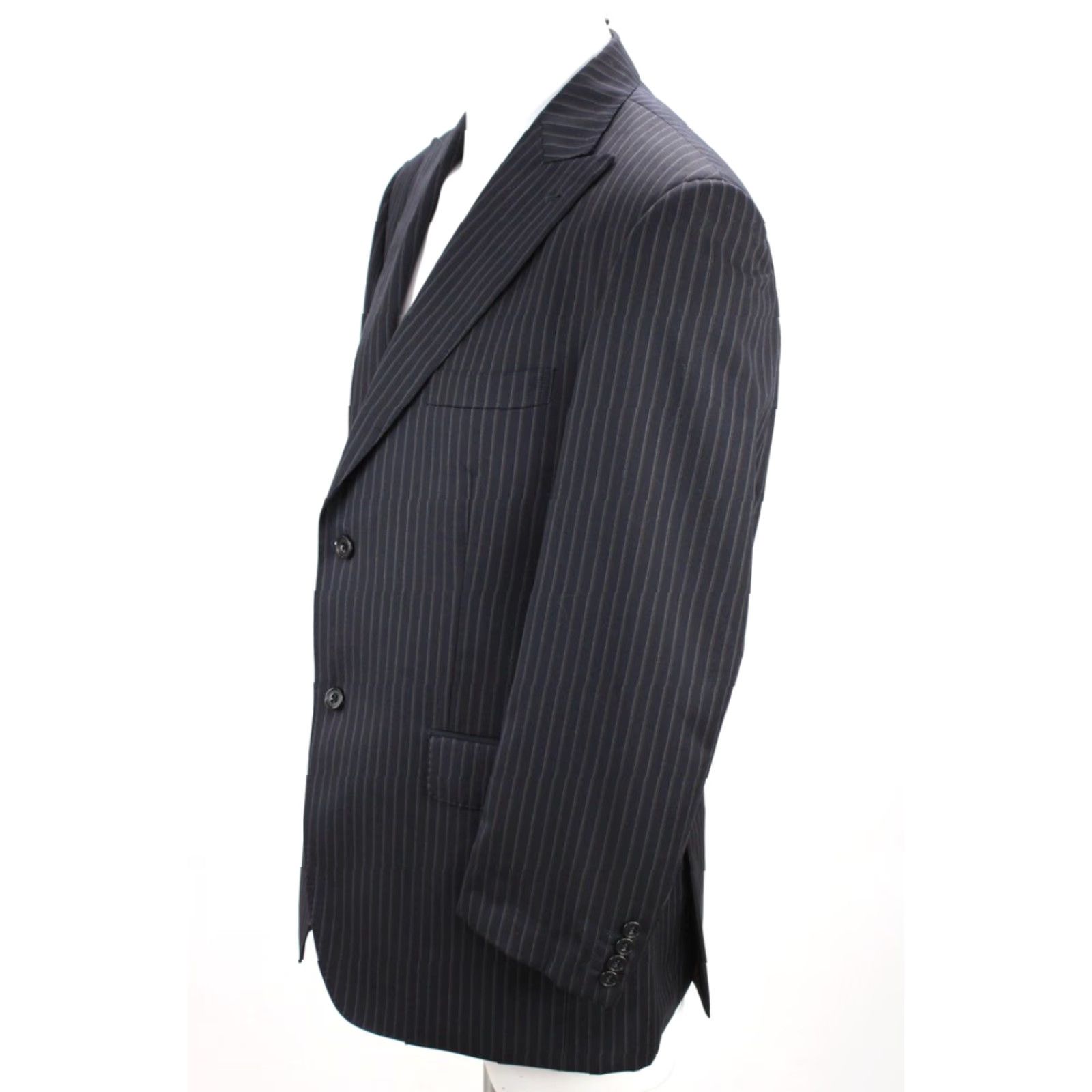 Sean John VINTAGE Sean John Wool Suit Jacket Men's 40R Black Pin Stripe Lined Business Stylish Size 40R - 2 Thumbnail