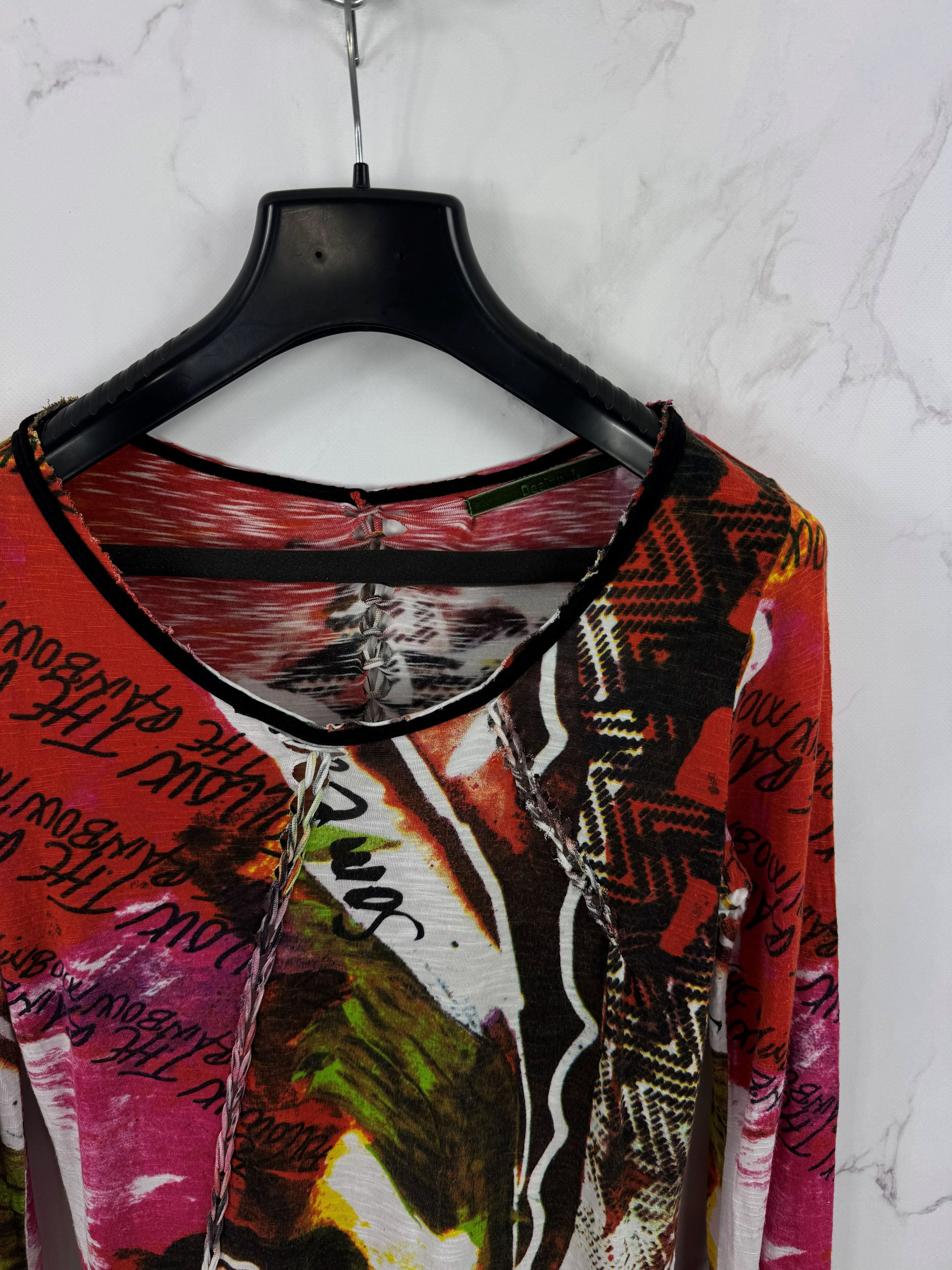 Desigual Desigual Asymmetrical Longsleeve Rainbow Dress Size L Size L / US 10 / IT 46 - 7 Thumbnail
