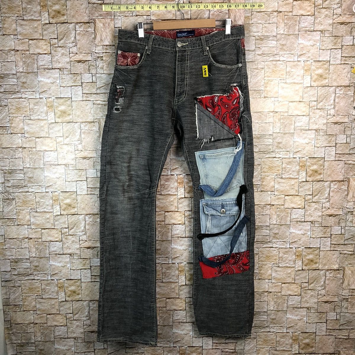 Japanese Brand D Bee Bell Custom Black multipocket Casual Pants #A977 Size US 33 - 1 Thumbnail