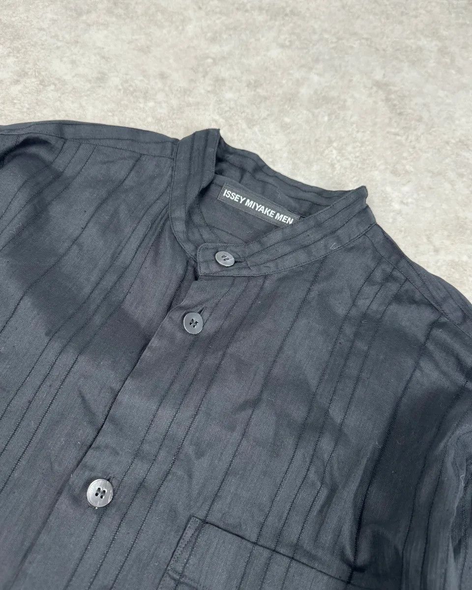 Issey Miyake Issey Miyake Black Lined Light Mao Shirt Size US L / EU 52-54 / 3 - 5 Thumbnail