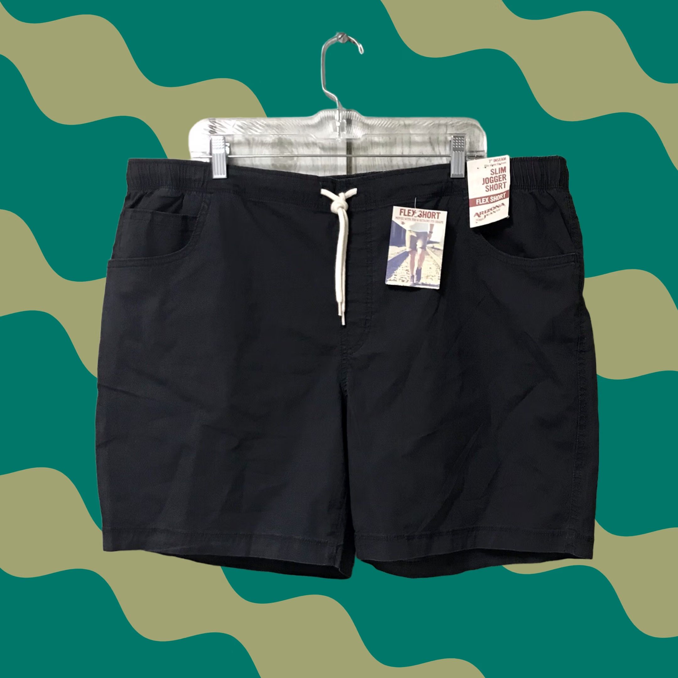 Vintage Arizona Jean Co. Men Phantom Gray 7” Slim Fit Flex Stretch Jogger Shorts 2XL Size US 39 - 1 Thumbnail