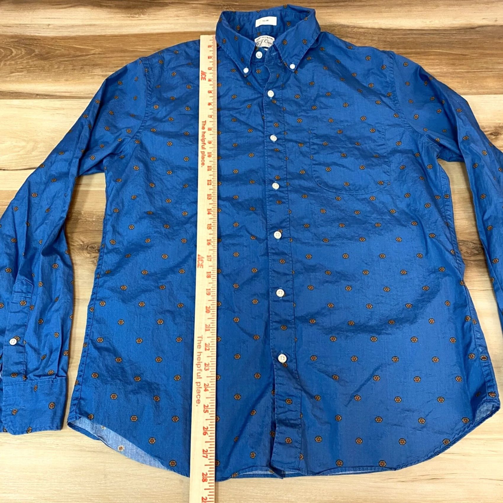 J.Crew J.CREW Shirt Mens M Slim Fit Blue Floral Dot Cotton Button-Down Long Sleeve Size US M / EU 48-50 / 2 - 5 Thumbnail