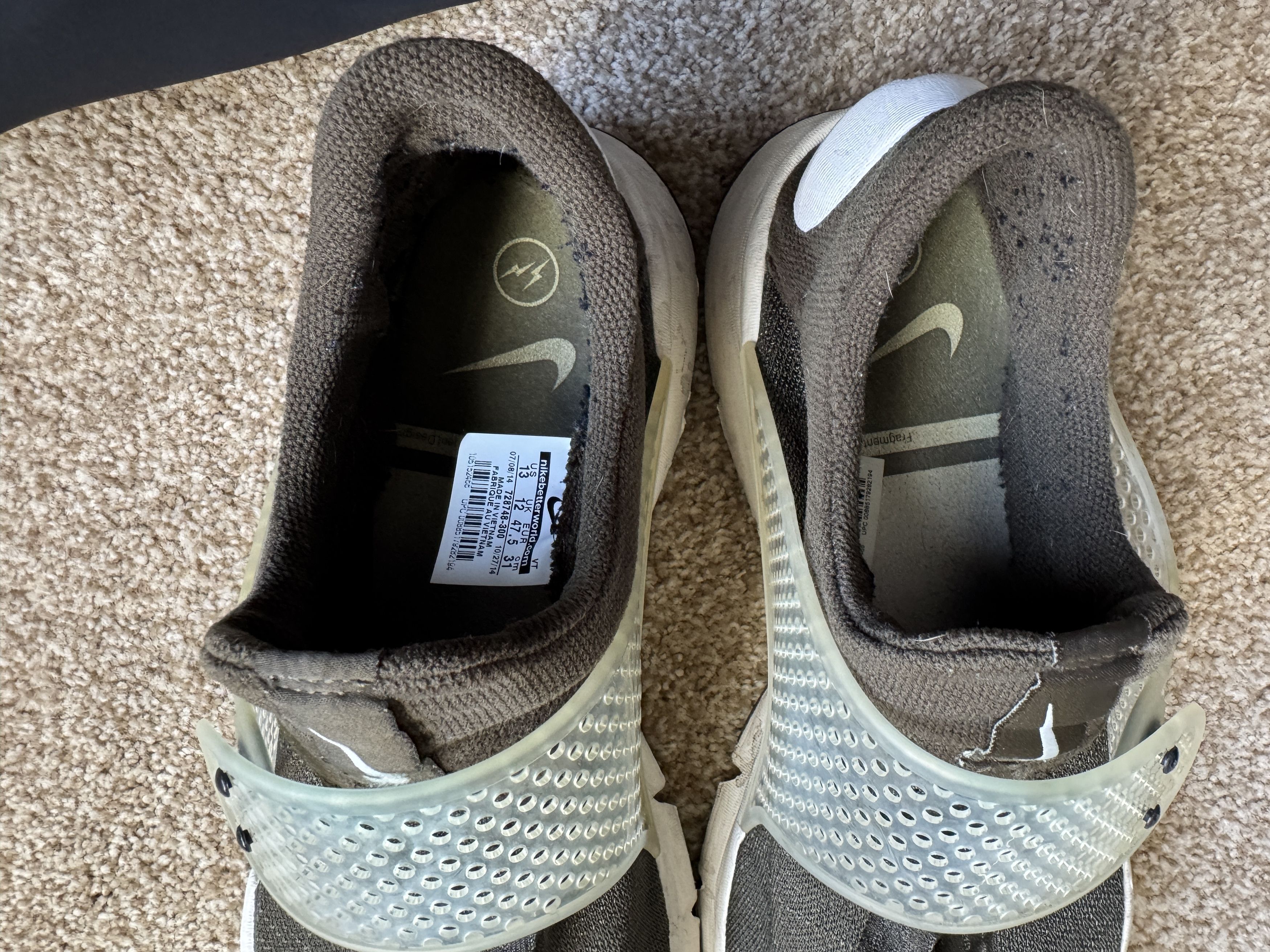 Nike Nike Fragment Sock Dart Special in Olive Green Size 13 Size US 13 / EU 46 - 9 Thumbnail