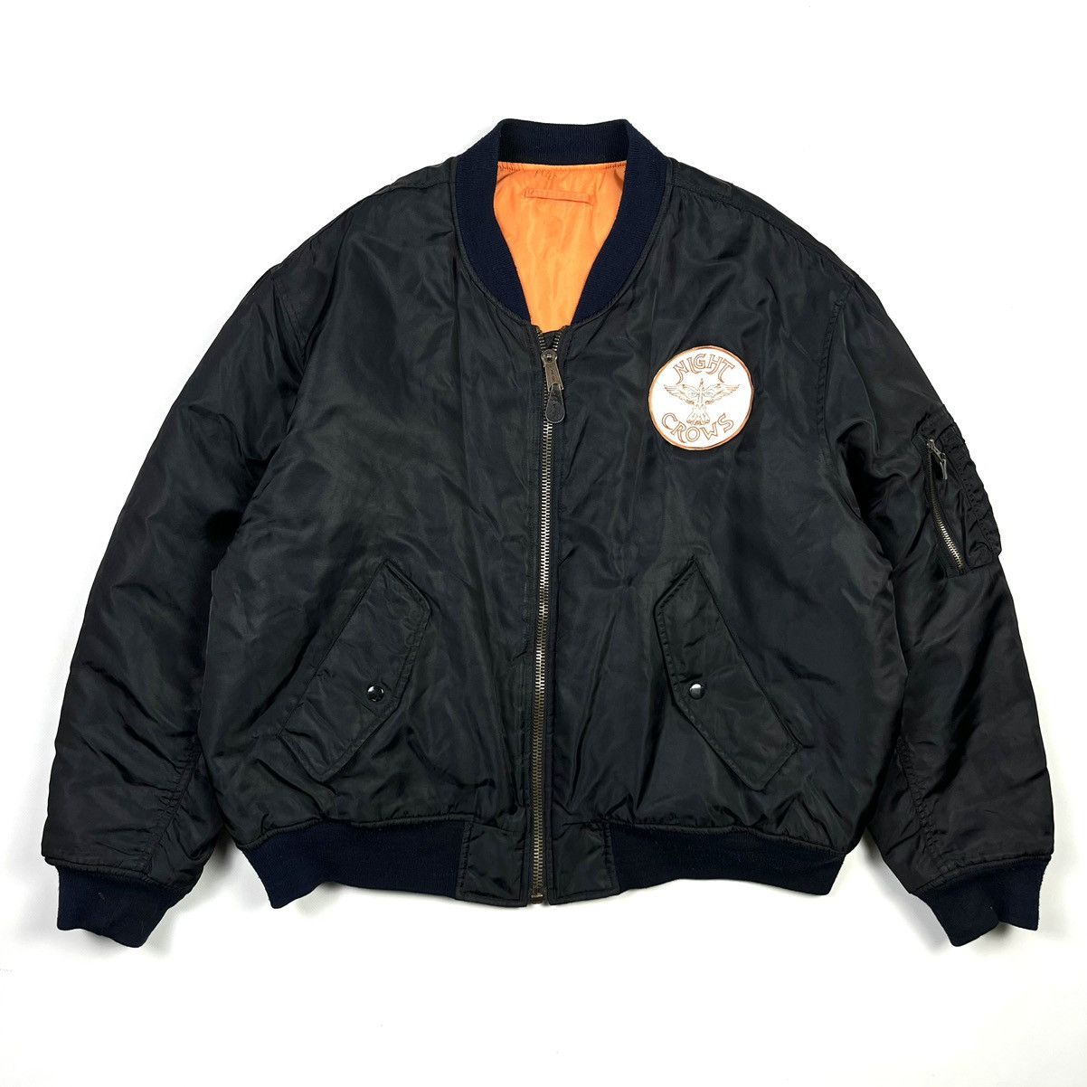 Vintage Night Crows Vintage Bomber Jacket Black Military Aviator Size US XL / EU 56 / 4 - 1 Thumbnail