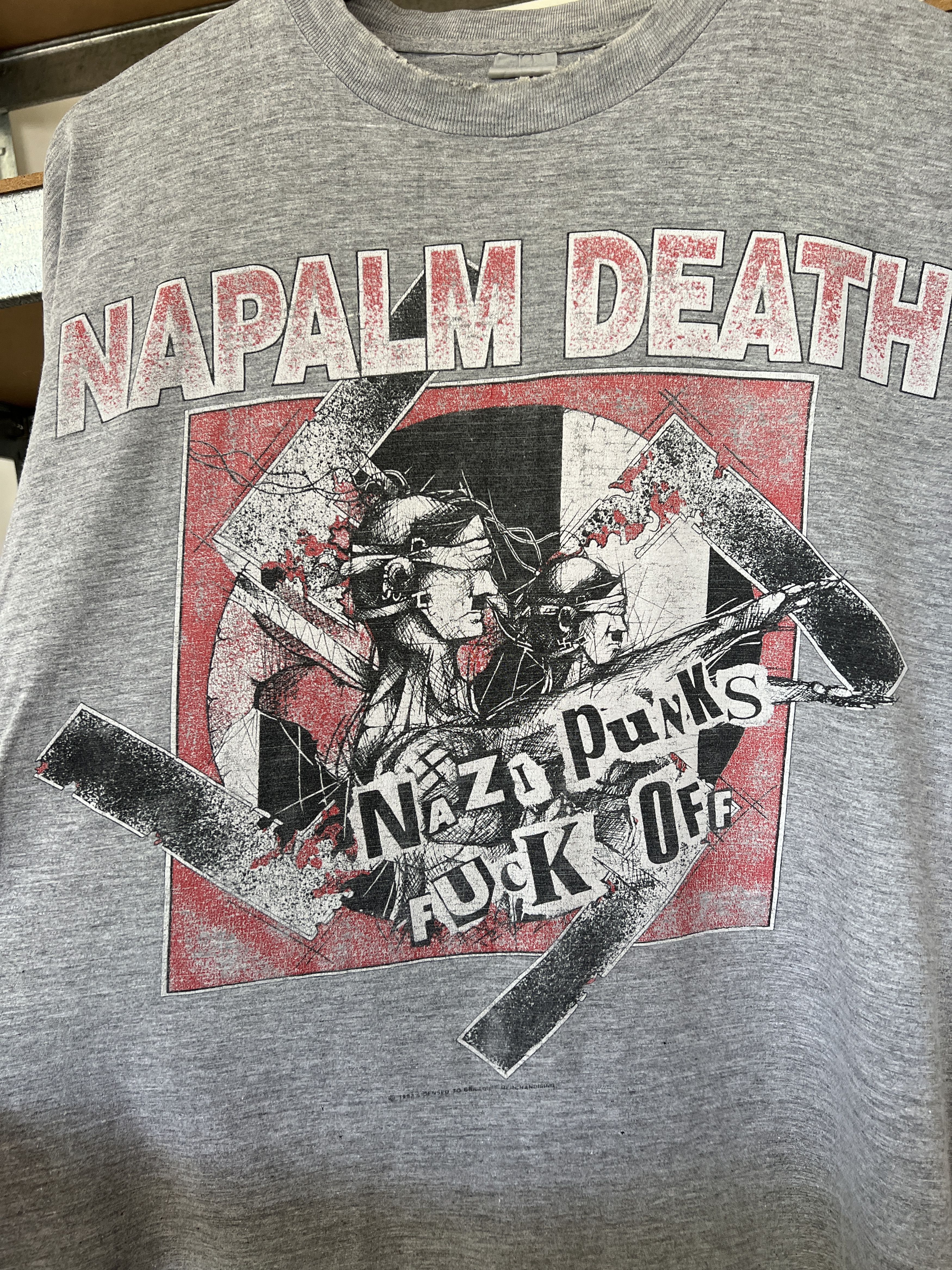 Band Tees Napalm Death Vintage 1993 Rock Band Tee Size US XL / EU 56 / 4 - 10 Thumbnail