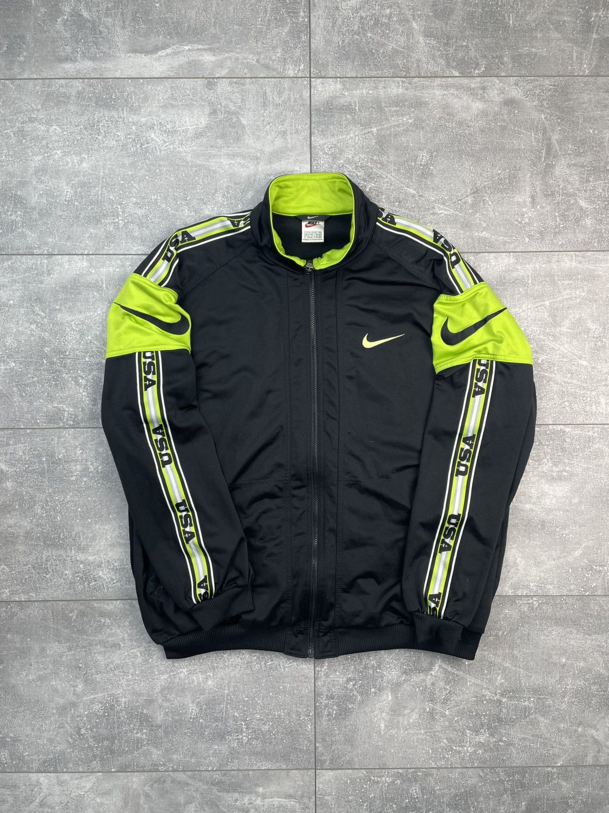 Nike Nike USA Big Swoosh Track Top Jacket Vintage 90s Size US XL / EU 56 / 4 - 1 Thumbnail