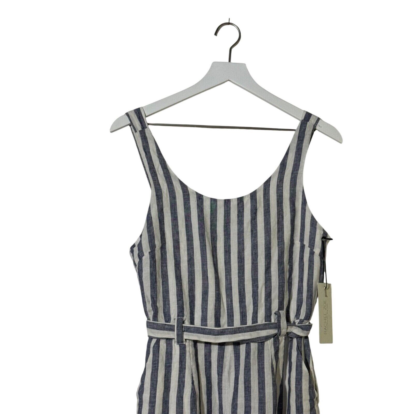 Rachel Zoe Rachel Zoe Jumpsuit Womens 4 NWT Linen Blue White Wide Leg Size 27" / US 4 / IT 40 - 7 Thumbnail