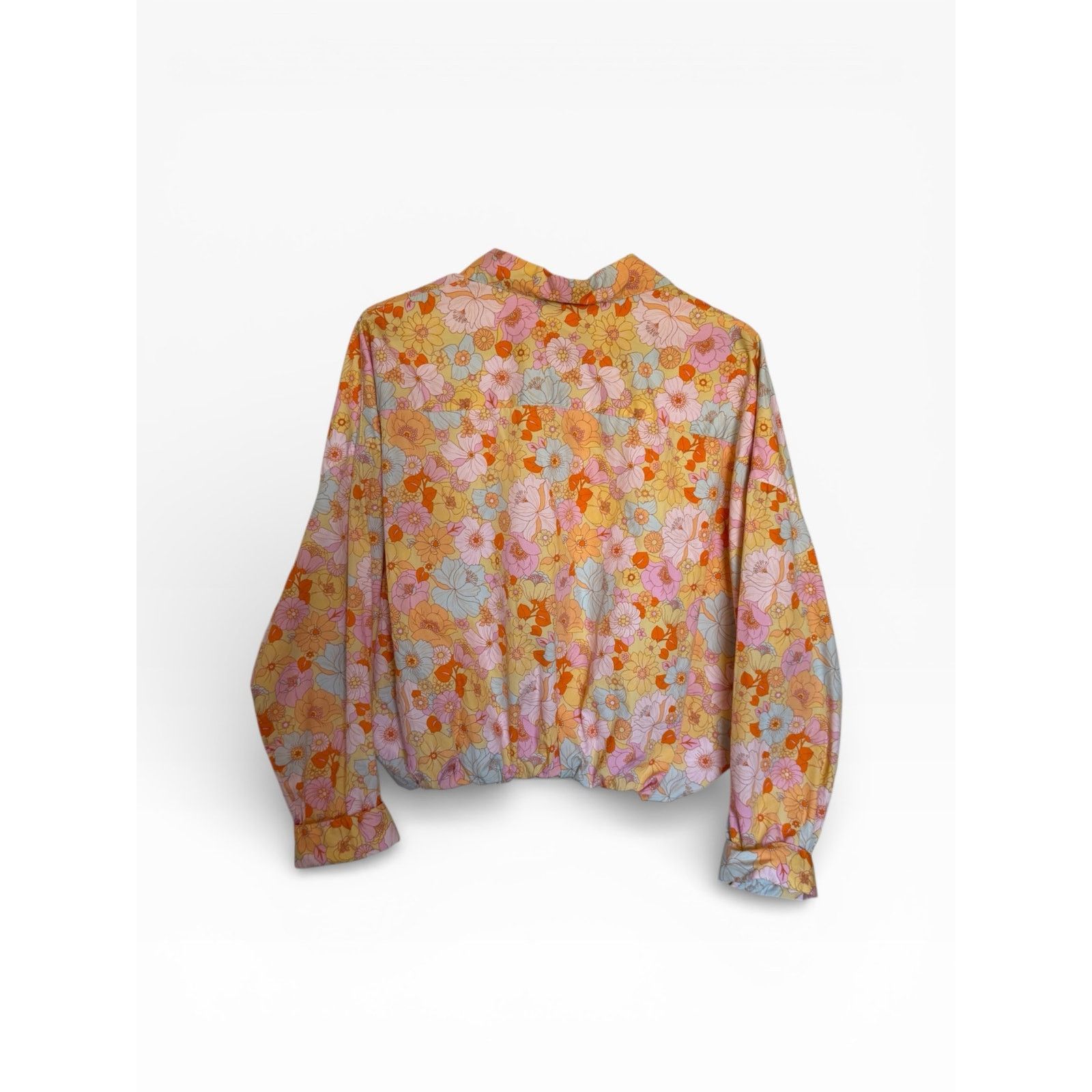 Other Karlie Multicolor Floral Long Sleeve Button Up Collar Blouse Size S / US 4 / IT 40 - 6 Thumbnail