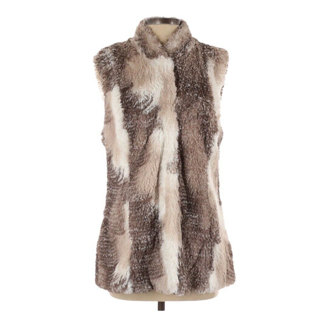 Designer Cabi Womens Aspen Faux Fur Vest Women's SMALL Full Zip Tan B Size S / US 4 / IT 40 - 4 Thumbnail