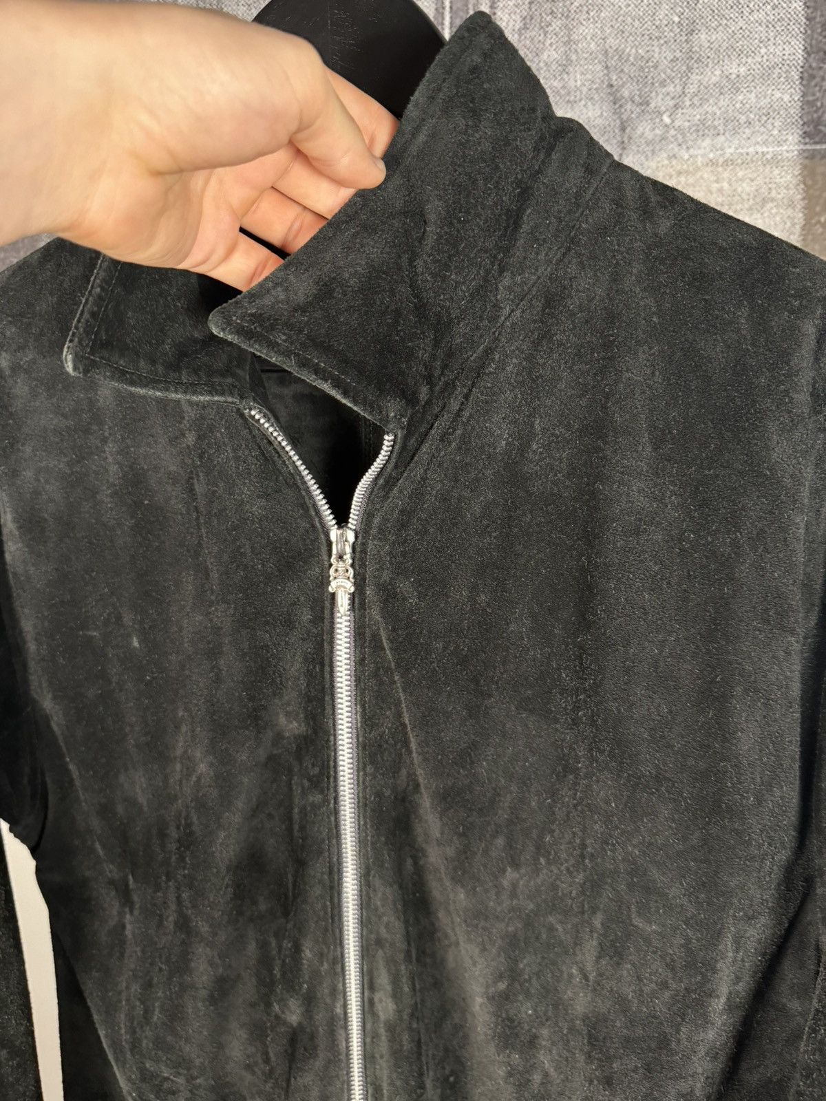 Chrome Hearts 90s GRAIL🚭 SUEDE WESTERN FLEUR JACKET .925 SILVER DOUBLE ZIP Size US L / EU 52-54 / 3 - 19 Thumbnail