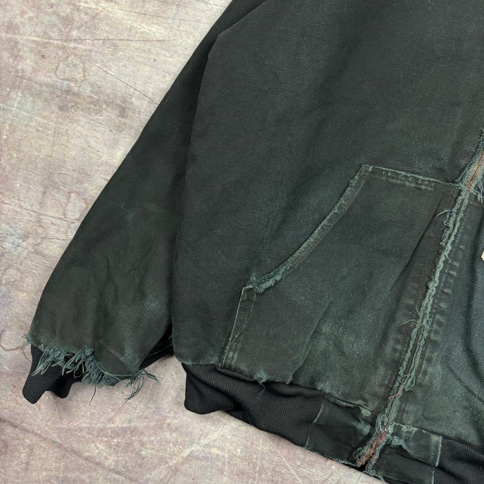 Carhartt × Vintage 90s Faded Black Carhartt Hooded Active Work Jacket XL 2338 Size US XL / EU 56 / 4 - 3 Thumbnail