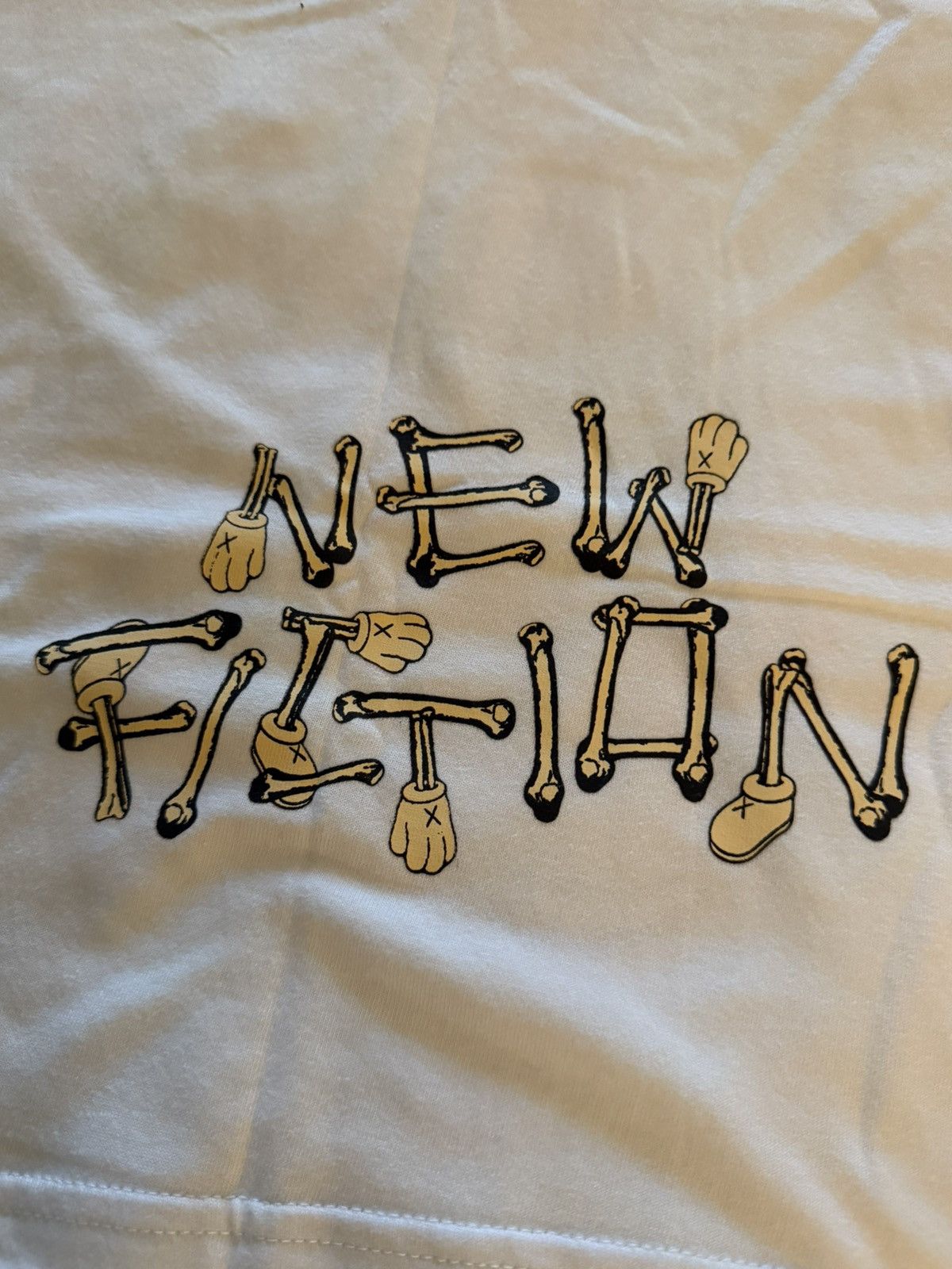 KAWS Skeleton New Fiction T-Shirt White