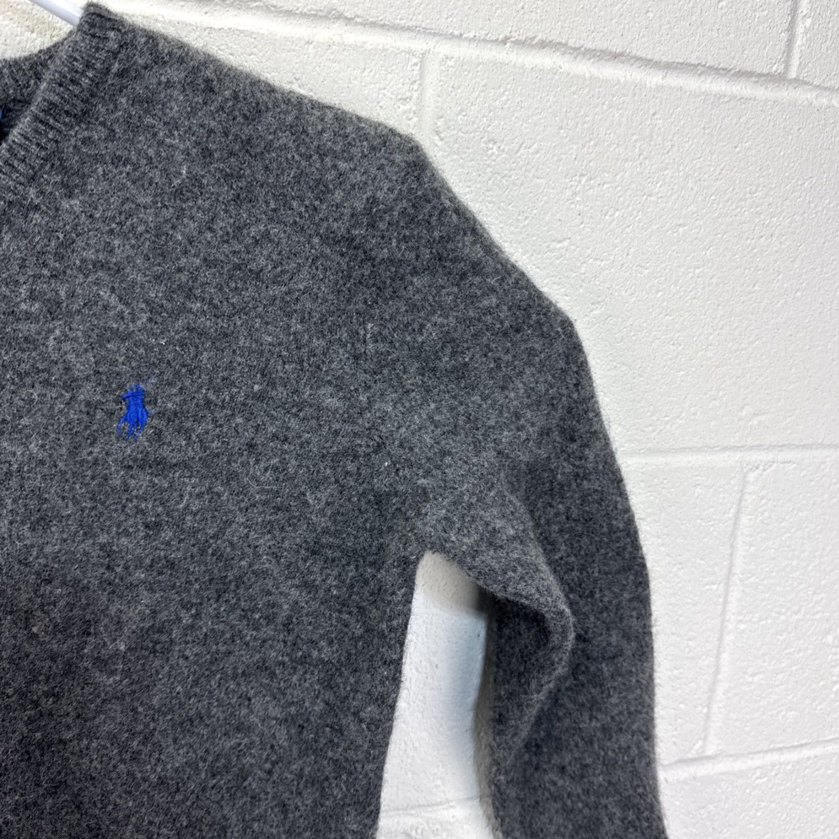 Polo Ralph Lauren VINTAGE Polo Ralph Lauren Sweater Womens Large Grey 100% Lambswool V Neck Pullover Embroidered Logo Minimalist Classic Outdoor 90s Sports Preppy Size L / US 10 / IT 46 - 5 Thumbnail