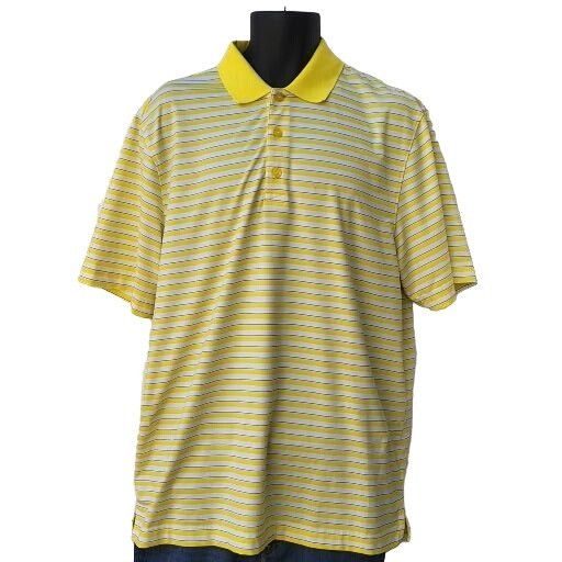 Cutter And Buck Cutter & Buck Polo Men Sz L CB DryTec 50 Yellow Striped