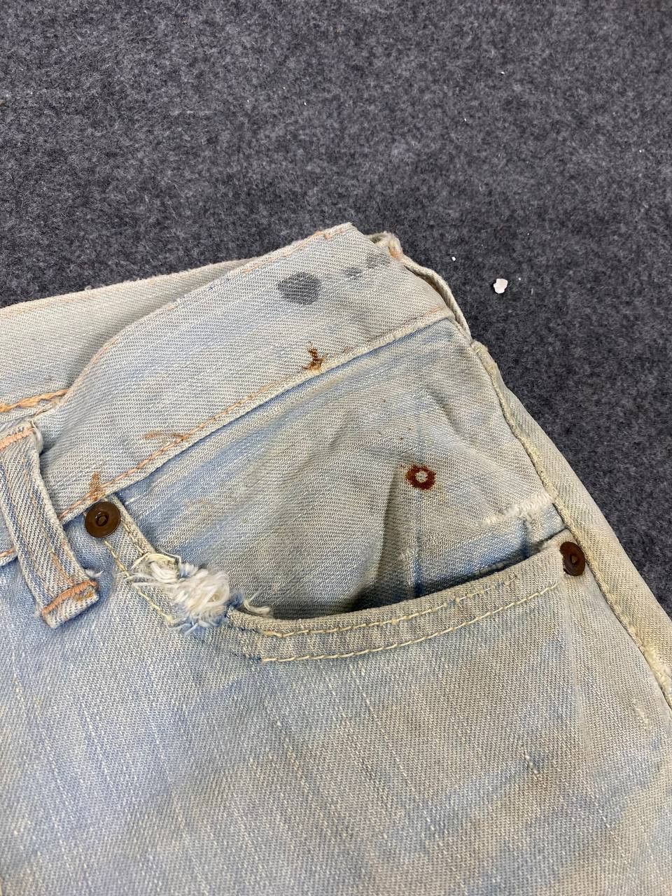 Vintage vintage japan brand bootcut flare stained distressed denim Size US 33 - 10 Thumbnail