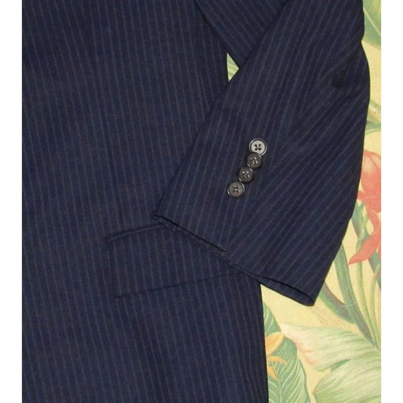 Brooks Brothers BROOKS BROTHERS Brooks Blazer Jacket 41R Blazer Men Wool Pinstriped Navy Blue 41R Mens Size 42R - 3 Thumbnail