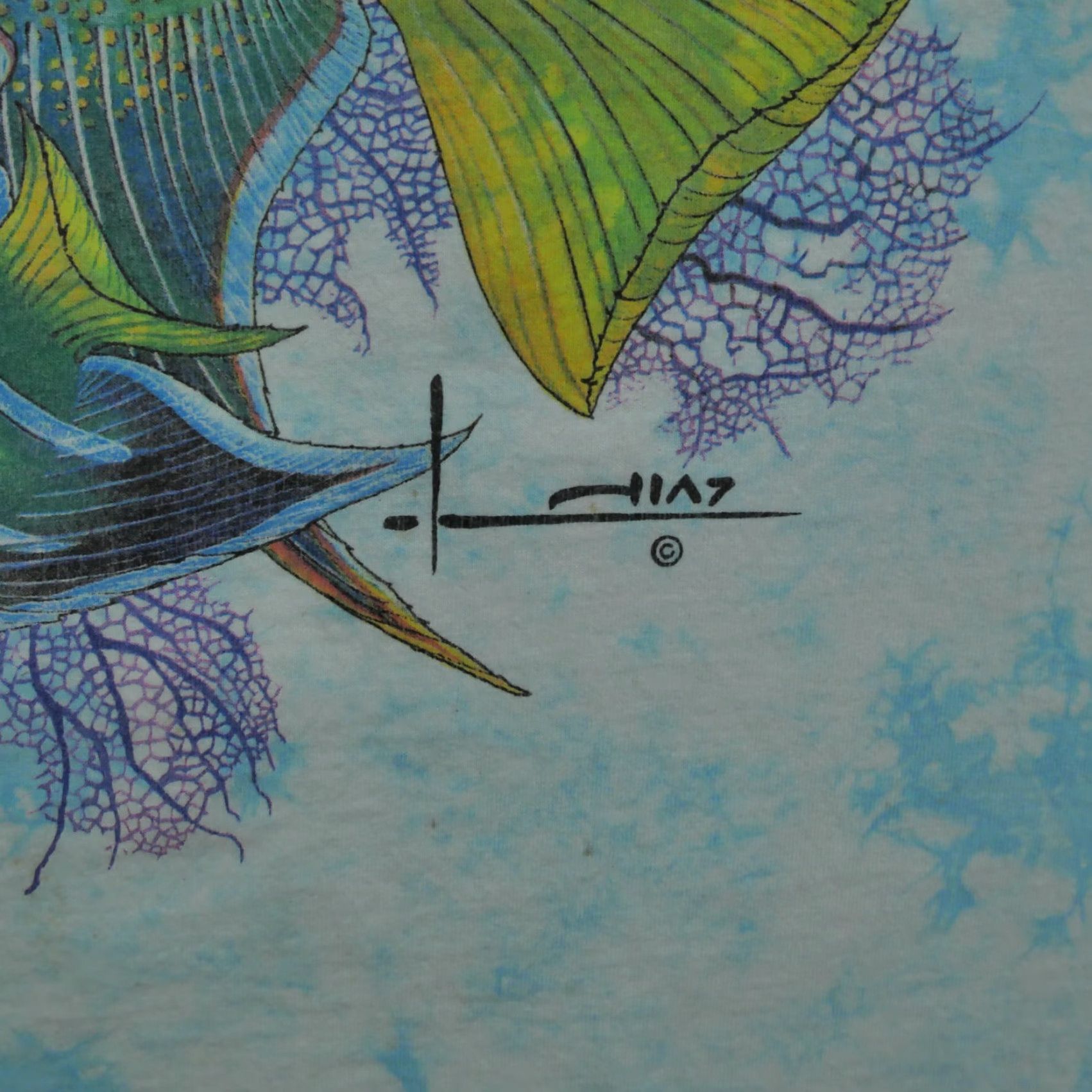 Vintage VINTAGE Alore T-Shirt Shirt Ocean Adult XL Blue 90s Graphic Print Men Size US XL / EU 56 / 4 - 3 Thumbnail