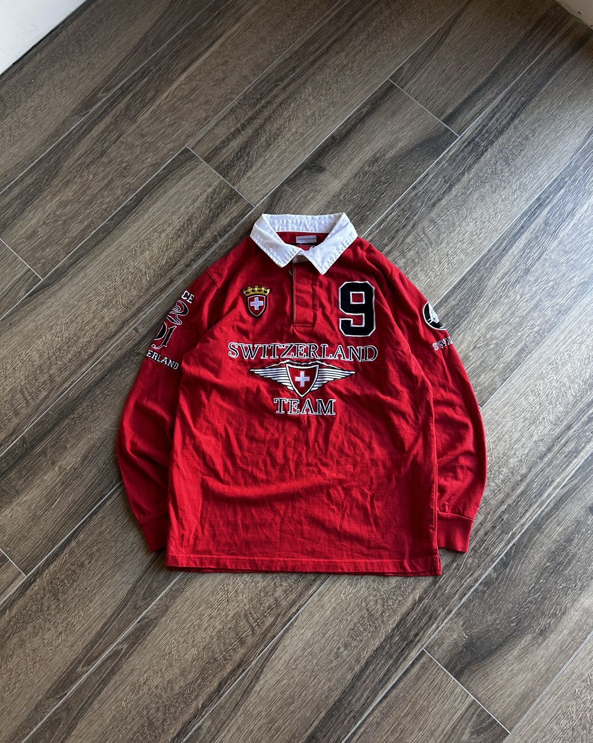 Jerzees × Rugby Ralph Lauren × Swiss Legend Vintage Swiss Bull rugby jersey big logo y2k Size US S / EU 44-46 / 1 - 1 Thumbnail