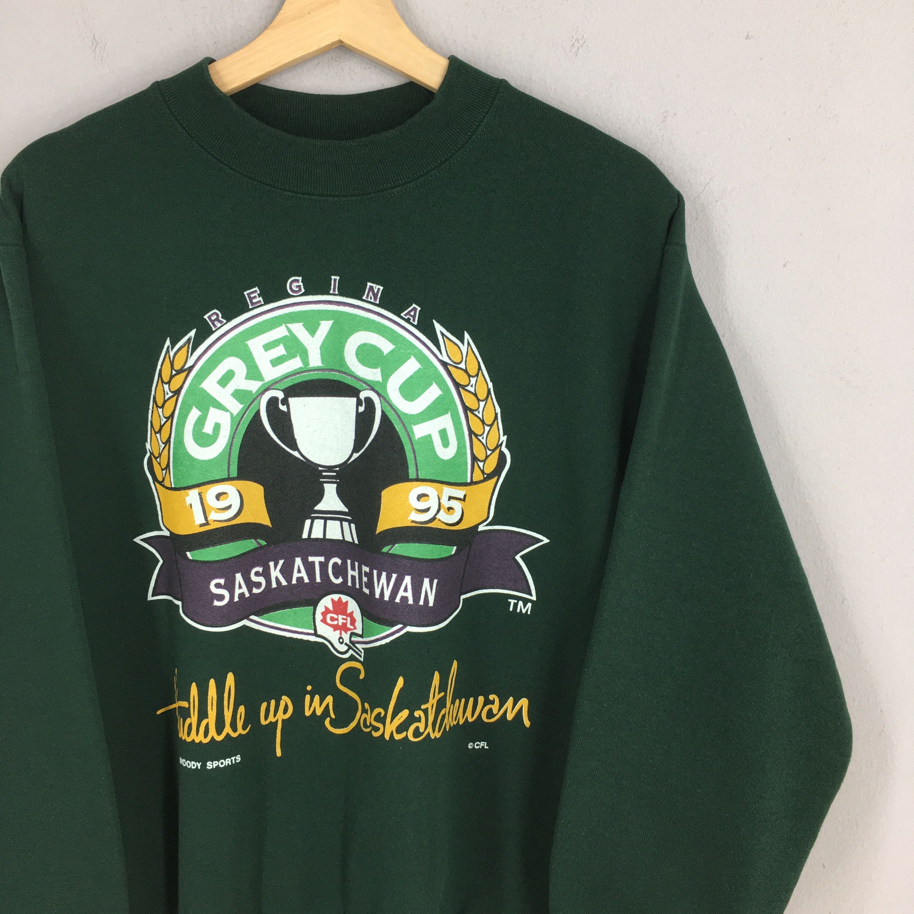 Fred Perry × NFL × Vintage Vintage 1995 Canada Football League Green Sweatshirt Medium Size US M / EU 48-50 / 2 - 2 Thumbnail