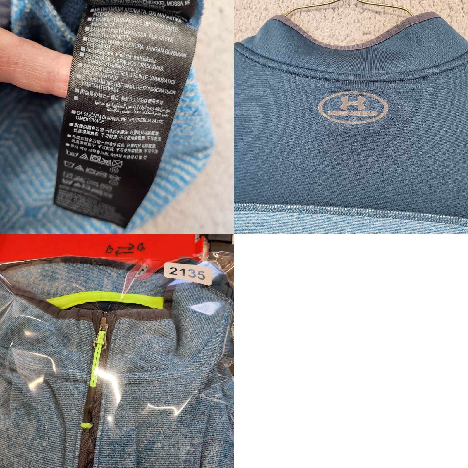 Under Armour Under Armour Sweater Men 2XL Blue 1/4 Zip Mock Neck Loose Cold Gear Thermal Knit Pullover Sports Comfort Spacer Weekender Size US XXL / EU 58 / 5 - 9 Thumbnail