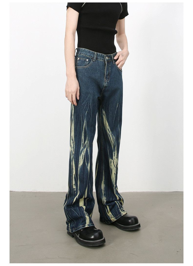 Japanese Brand American hip-hop men's vintage straight tie-dye flared jeans Size US 32 / EU 48 - 3 Thumbnail