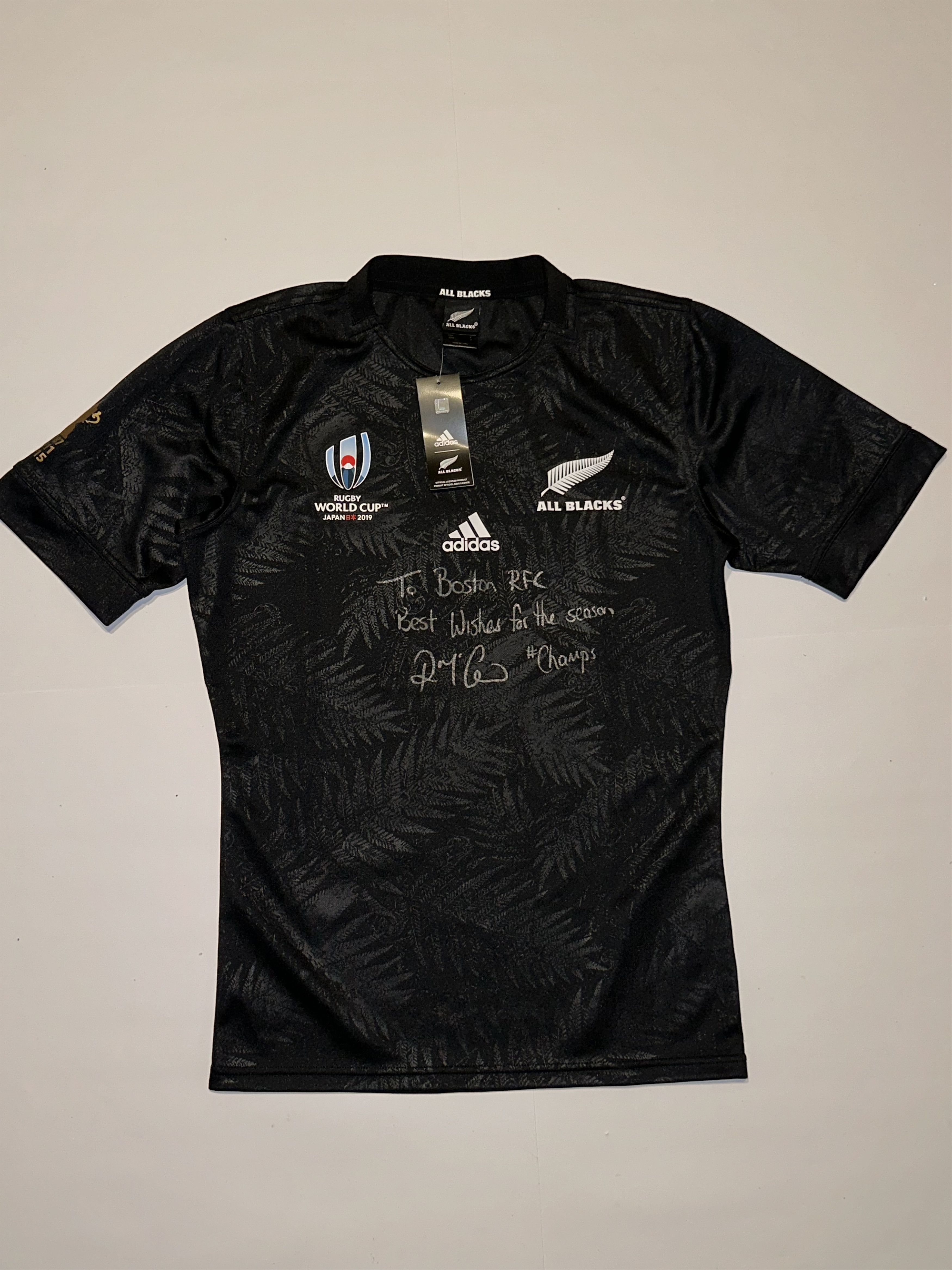 image of Adidas All Blacks New Zealand Rugby 2019 World Cup Jersey, Men's (Size Medium)