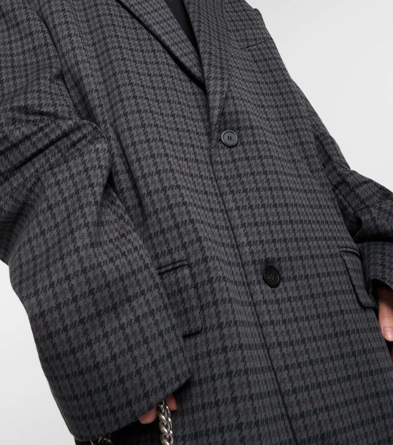 Balenciaga Balenciaga Oversized Houndstooth Coat in Grey and Black Size US M / EU 48-50 / 2 - 6 Thumbnail