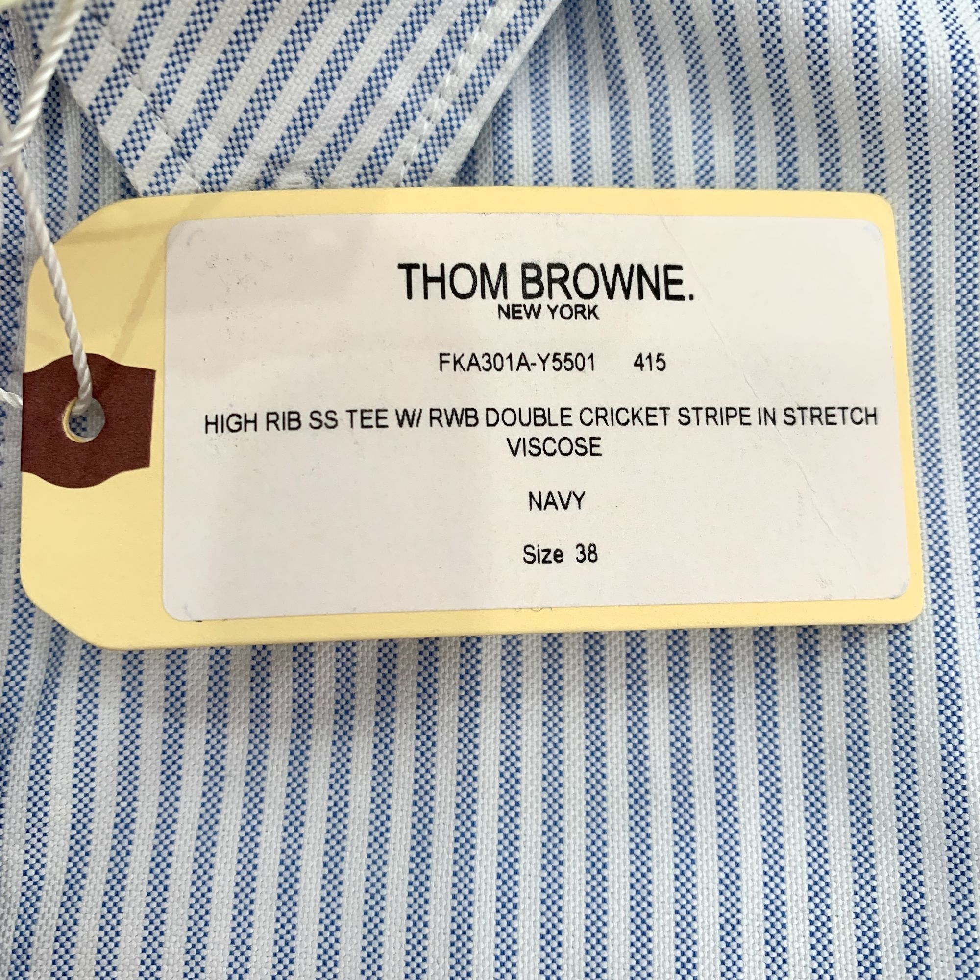 Thom Browne Thom Browne Cotton Long-Sleeve Shirt with Blue and White Str Size S / US 4 / IT 40 - 4 Thumbnail