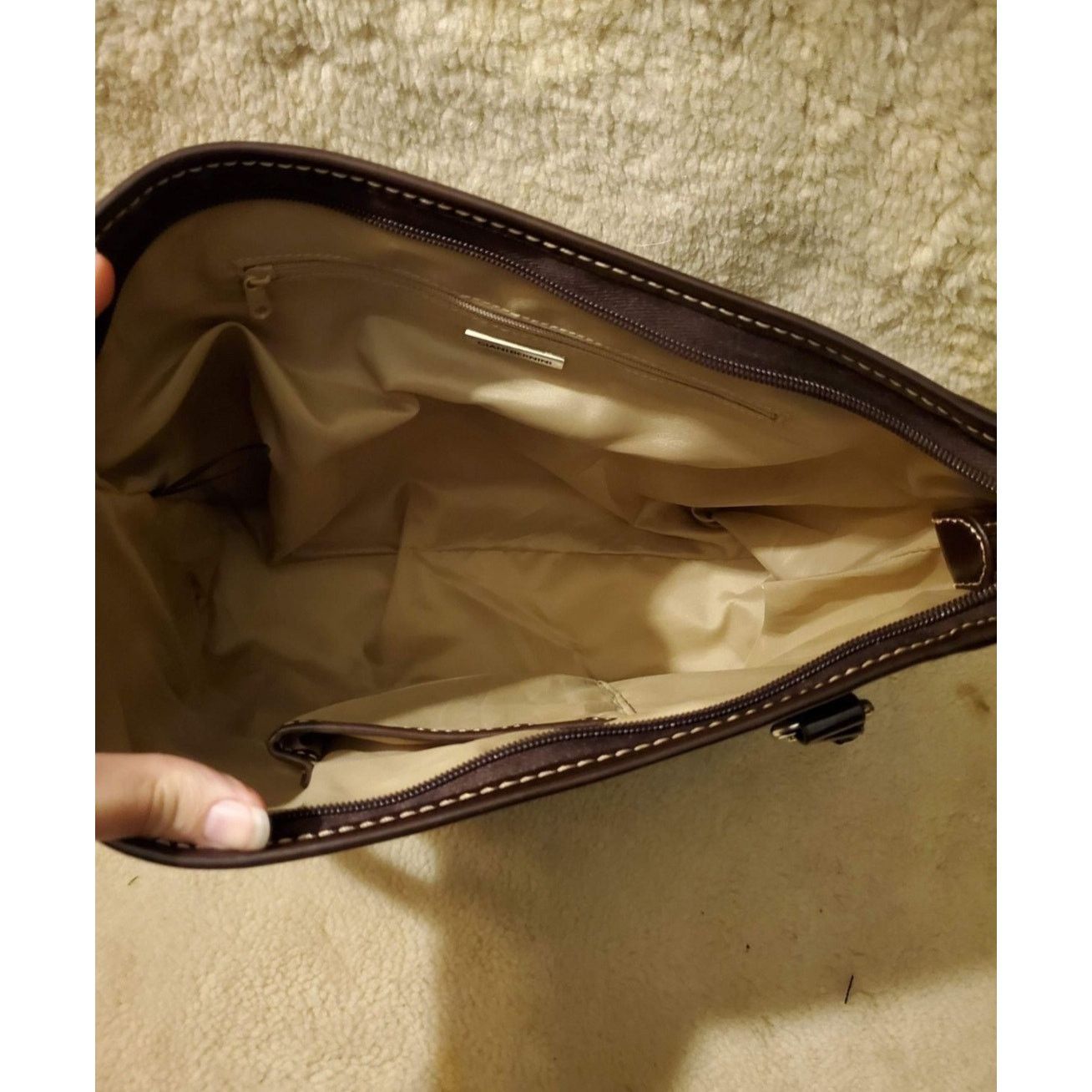 Giani Bernini Giani Bernini Signature Striped Ladies Handbag Brown 8558RP Size ONE SIZE - 3 Thumbnail