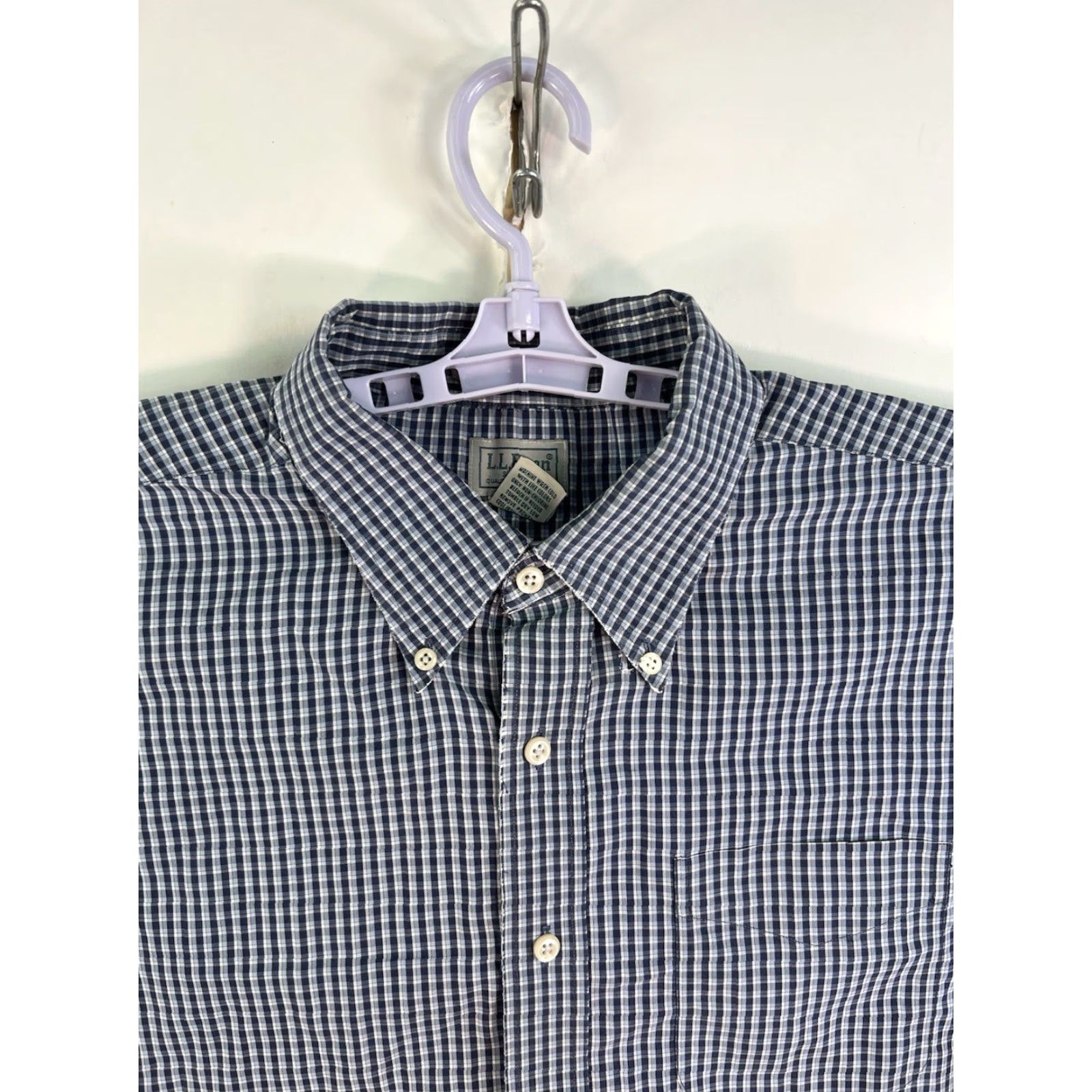 Vintage VINTAGE? No. L.L.Bean Button-Up Shirt Men 2XL Blue Check Work Shirt Long Sleeve Chest Pocket Regular Fit Casual Cotton 2XL Blue Men's Shirt Size US XXL / EU 58 / 5 - 3 Thumbnail