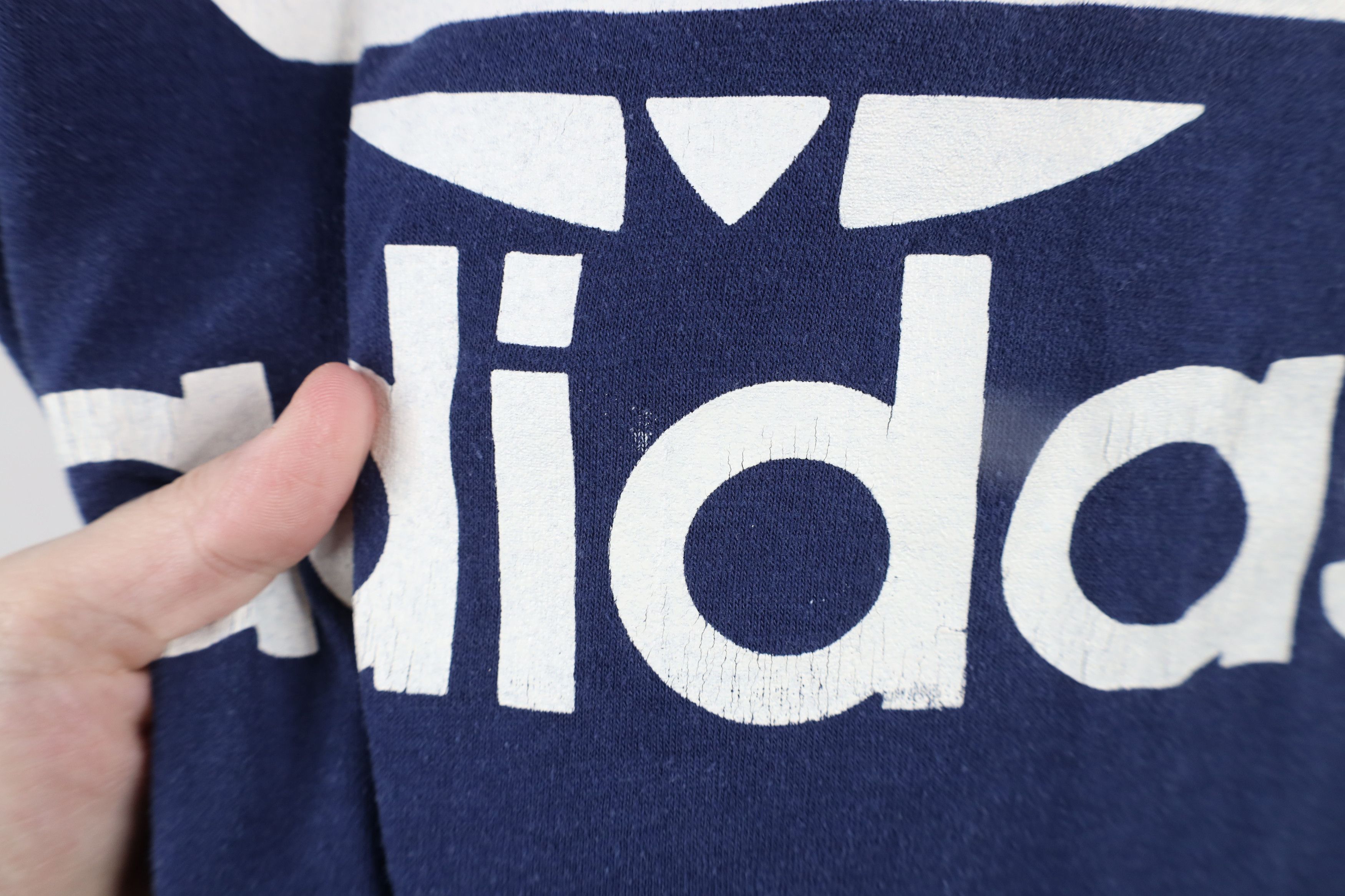 Adidas × Vintage Vintage 70s Adidas Spell Big Logo Trefoil T-Shirt Blue USA Size US L / EU 52-54 / 3 - 5 Thumbnail