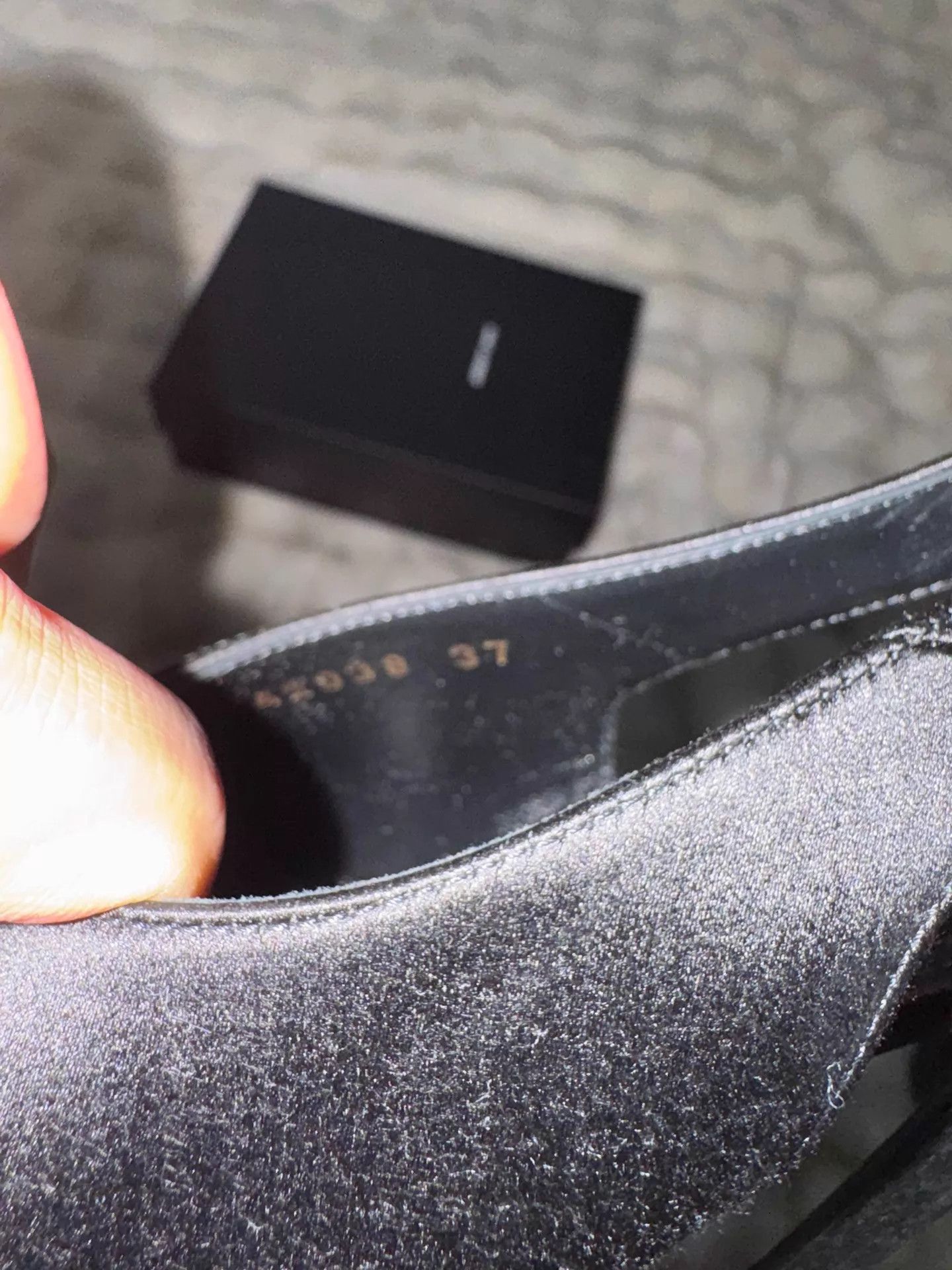 Yves Saint Laurent YSL Runway Satin Crystal Black Heels 37 EU Size US 6.5 / IT 36.5 - 8 Thumbnail