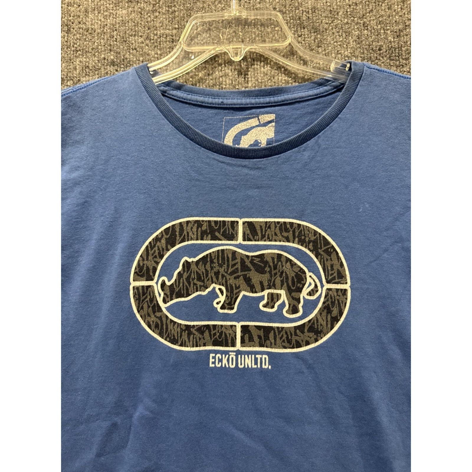Ecko Unltd. Ecko Unltd. THRASHED Blue Short Sleeve Graphic Logo T-Shirt L Men’s Large Logo Shirt Mens Size US L / EU 52-54 / 3 - 4 Thumbnail