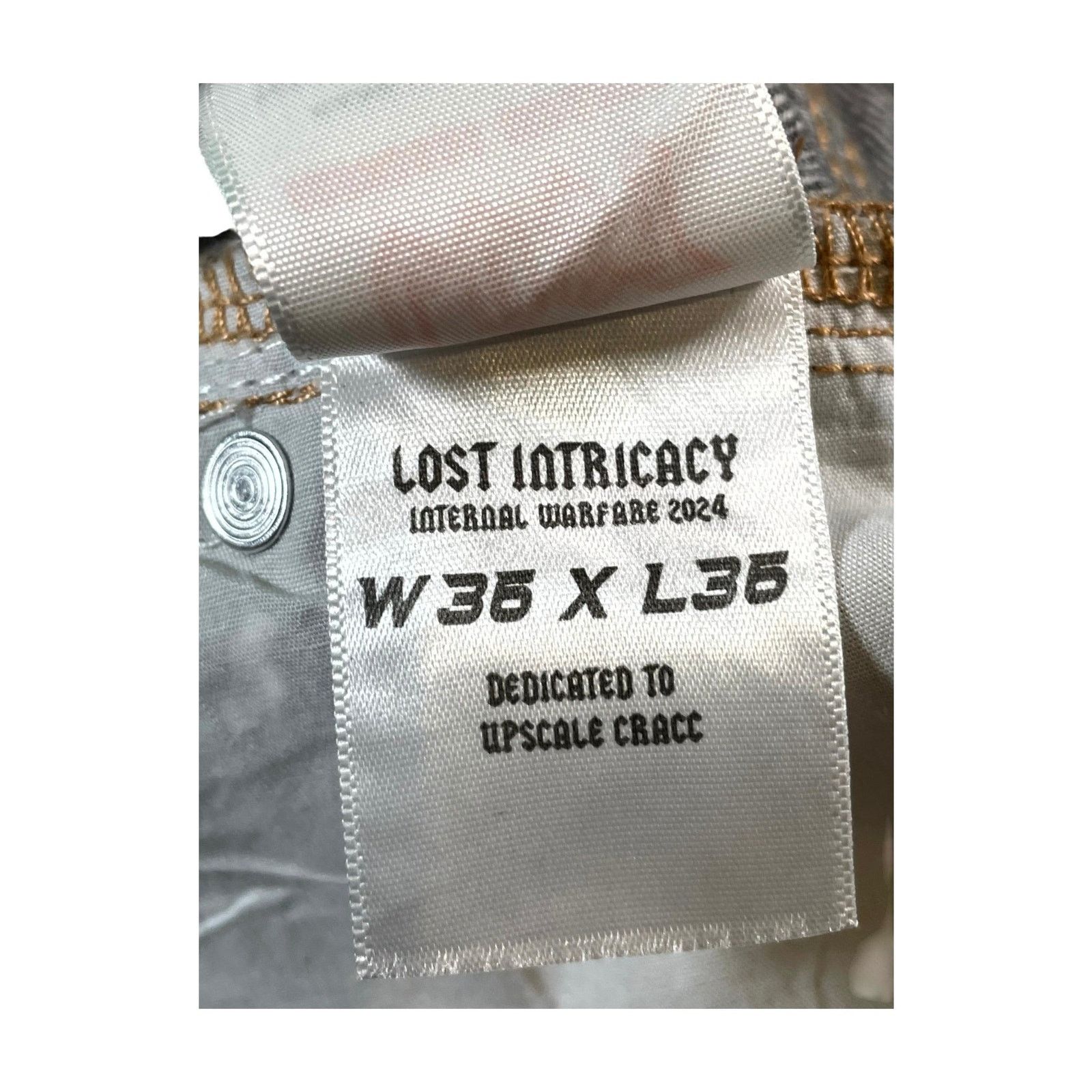 LOST INTRICACY Lost Intricacy "Rhinestone All Over" Grey Jeans Size US 36 / EU 52 - 3 Thumbnail