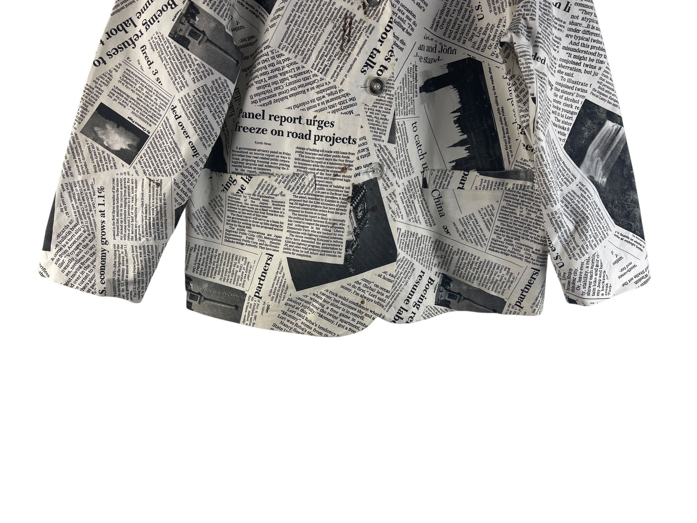 Japanese Brand Vintage Japanese Newspaper Print Collage Jacket Size US M / EU 48-50 / 2 - 11 Thumbnail