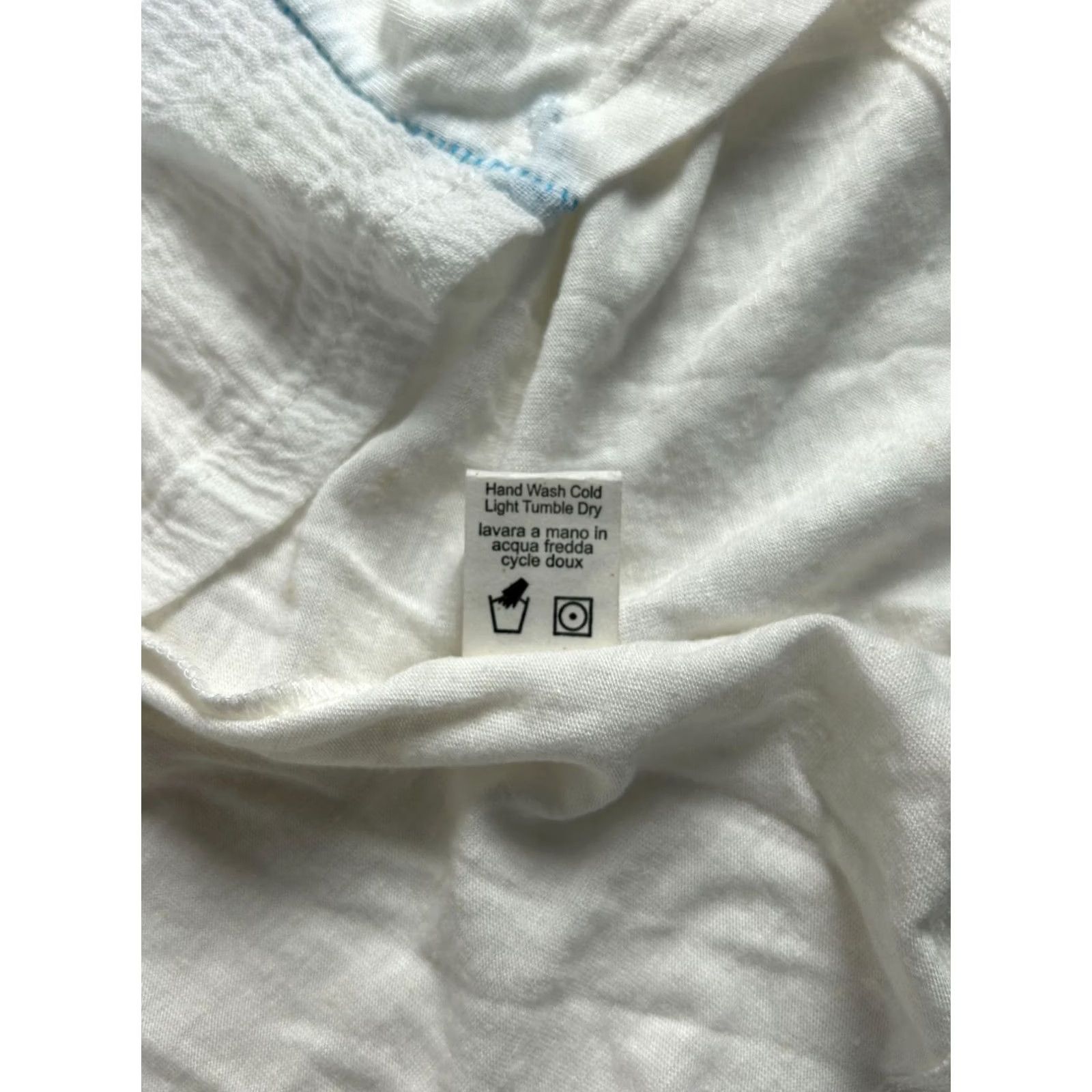 Vintage A Common Thread Anthropologie Womens Tunic Top Large Embroidered White/Blue NWOT Casual Geometric Aztec Bohemian Size L / US 10 / IT 46 - 6 Thumbnail