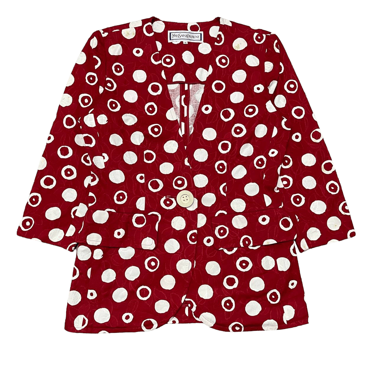 Yves Saint Laurent Vintage YSL Yves Saint Laurent Polka Dot Jacket Red Size M / US 6-8 / IT 42-44 - 1 Thumbnail