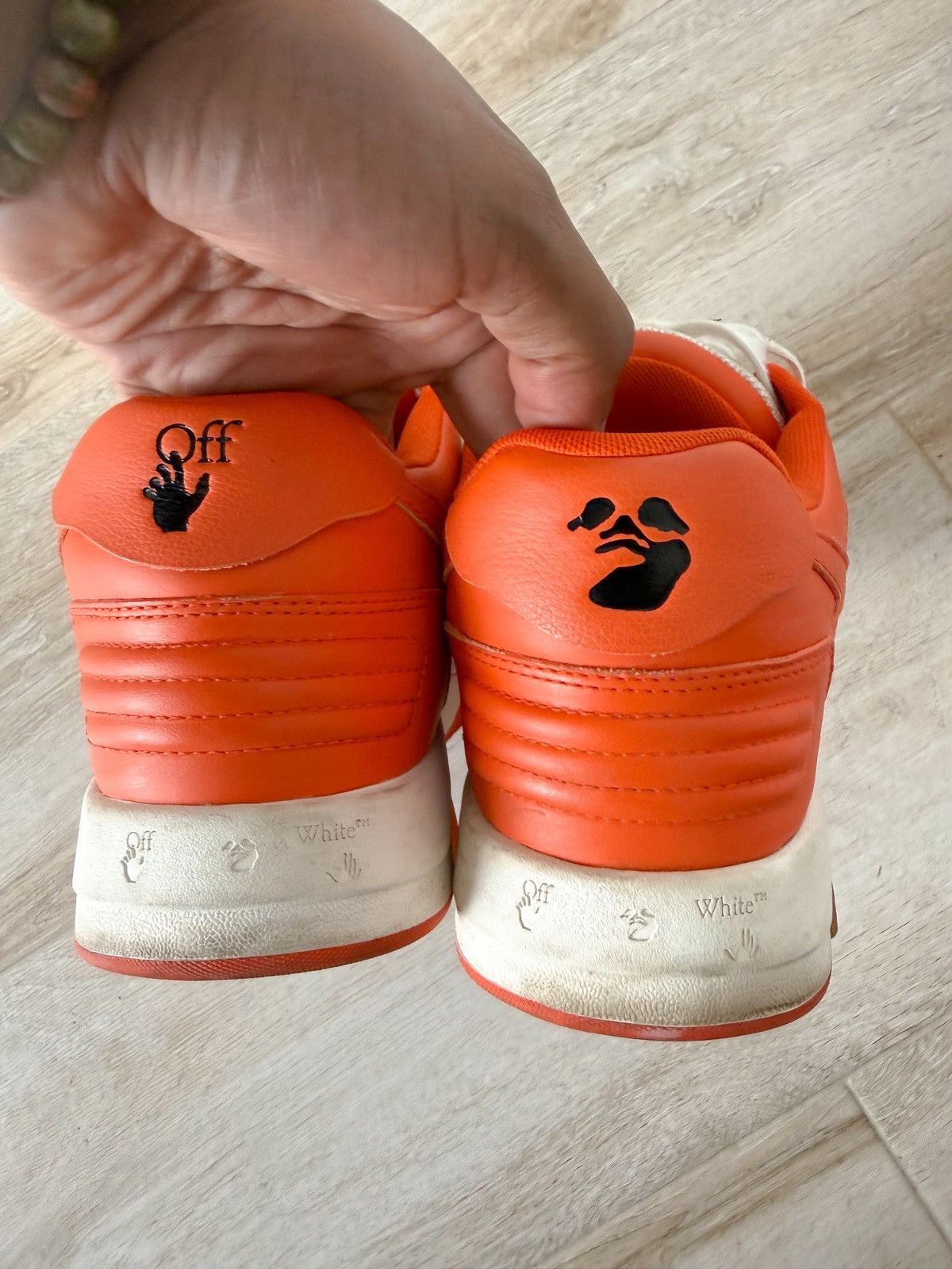 Off-White Off-White Out of Office Orange White Leather OOO Sneakers Size US 9 / EU 42 - 4 Thumbnail