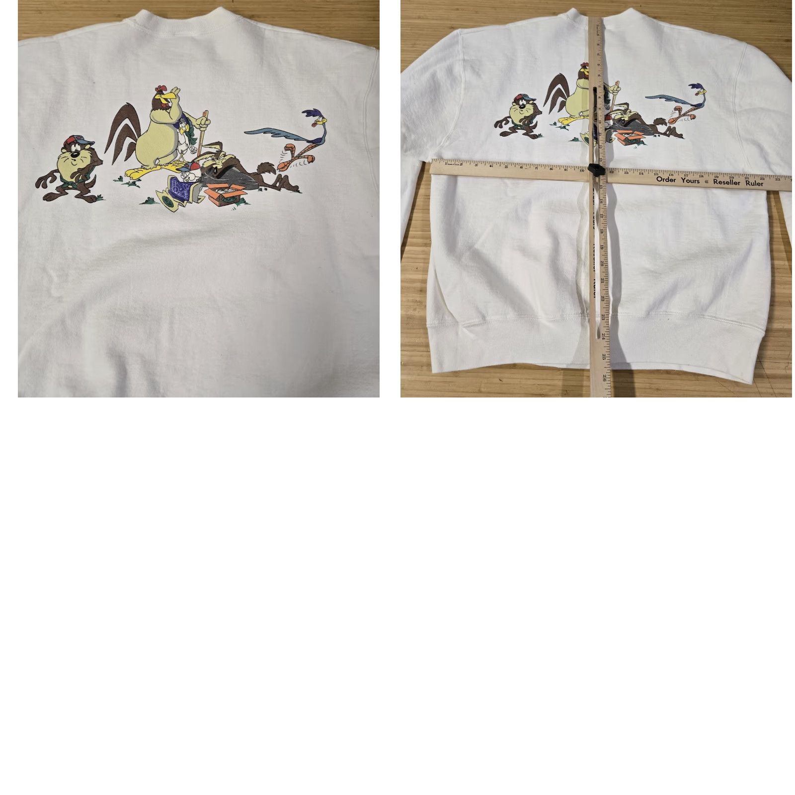 Vintage VINTAGE Looney Tunes Sweatshirt Mens Large White Crewneck Made USA Two Sided 90s Size US L / EU 52-54 / 3 - 8 Thumbnail