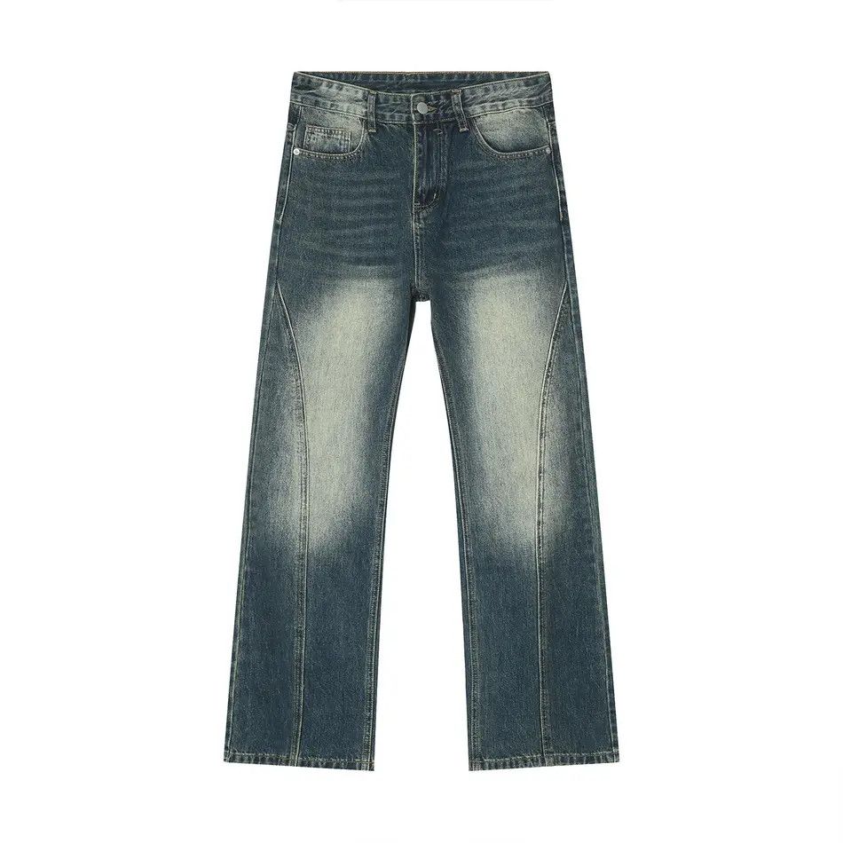 Japanese Brand Retro loose straight leg spliced jeans Size US 32 / EU 48 - 5 Thumbnail